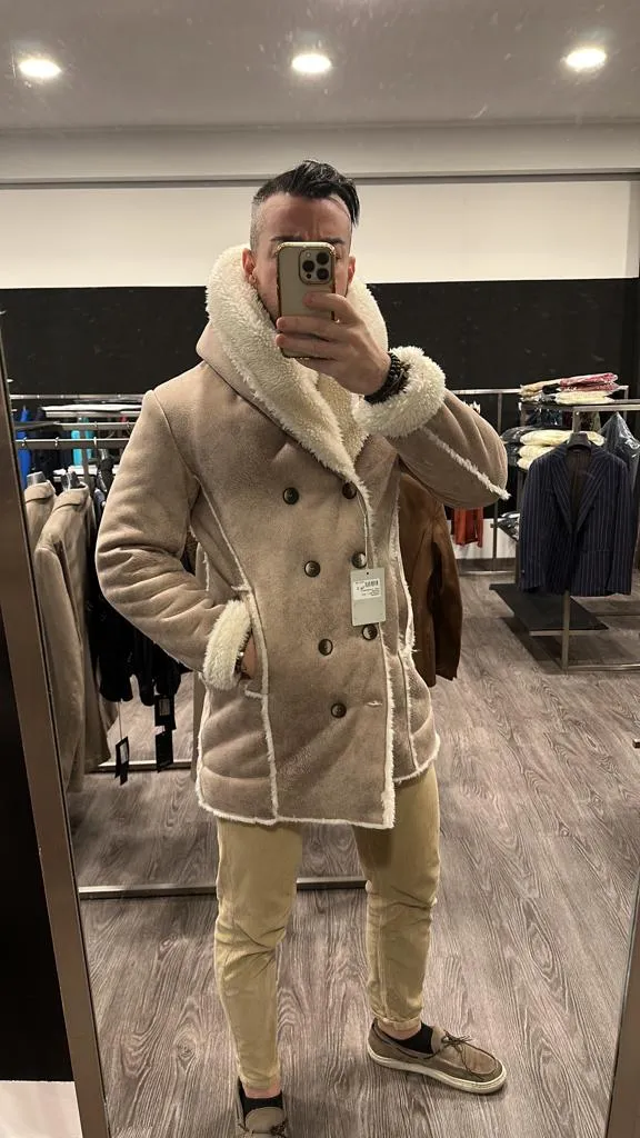 CAPPOTTO XAGON MAN IN ECOMONTONE DOPPIOPETTO COLOR BEIGE ****