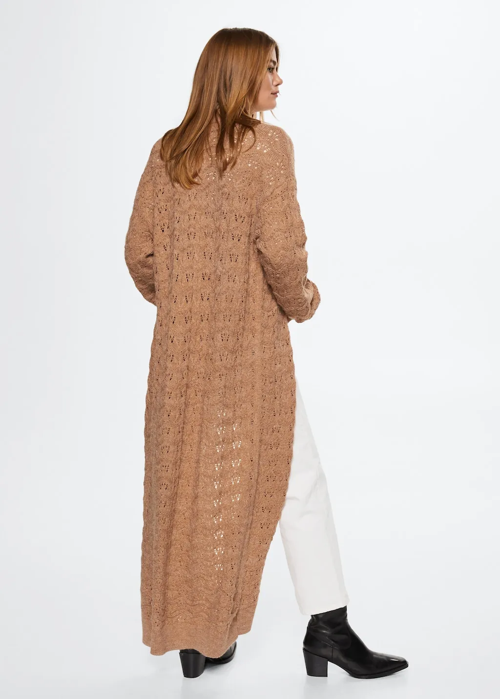 Cardigan lungo traforato