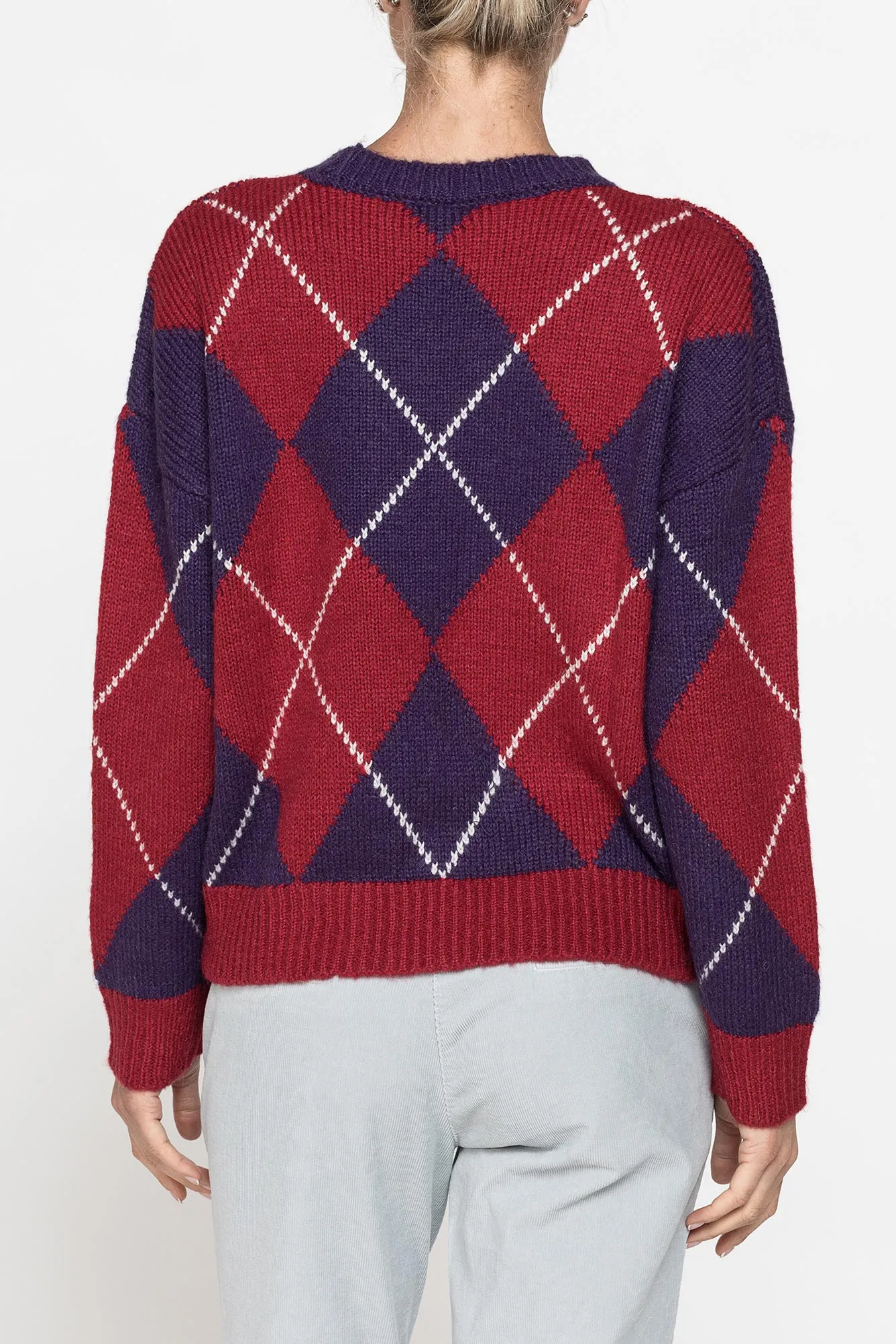 Carrera  ---------    ------------Maglione oversize a rombi rossi - Viola