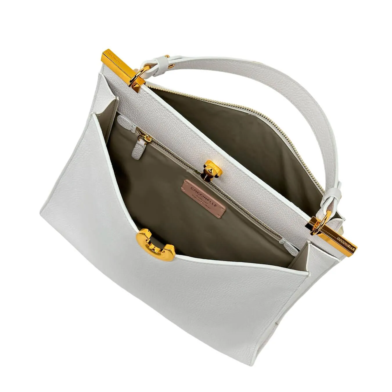 Coccinelle Binxie Borsa Donna, a Mano, Piccola, Tracolla, Pelle, Bianco