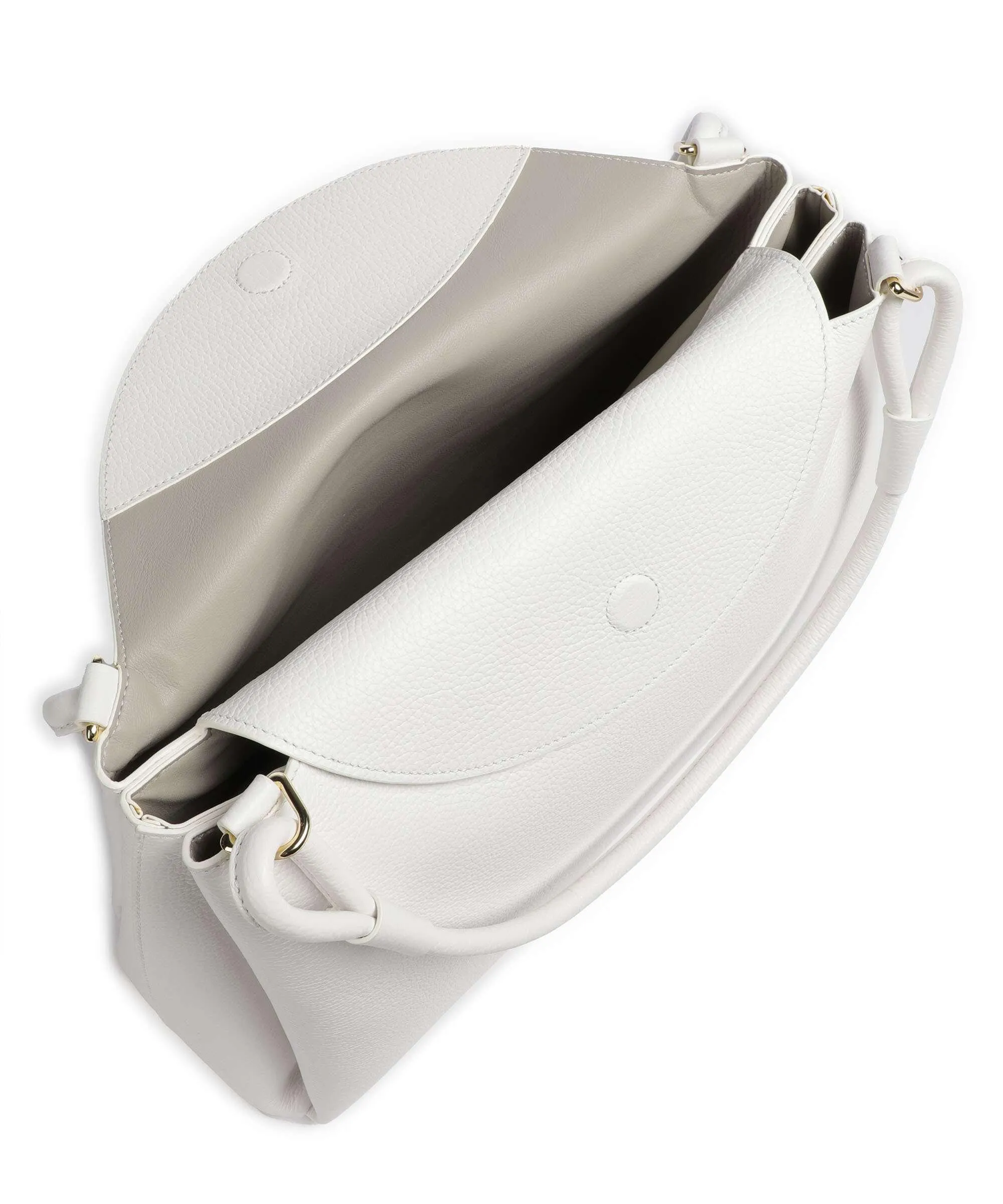  Coccinelle Eclyps Borsa a spalla pelle granulata bianco  