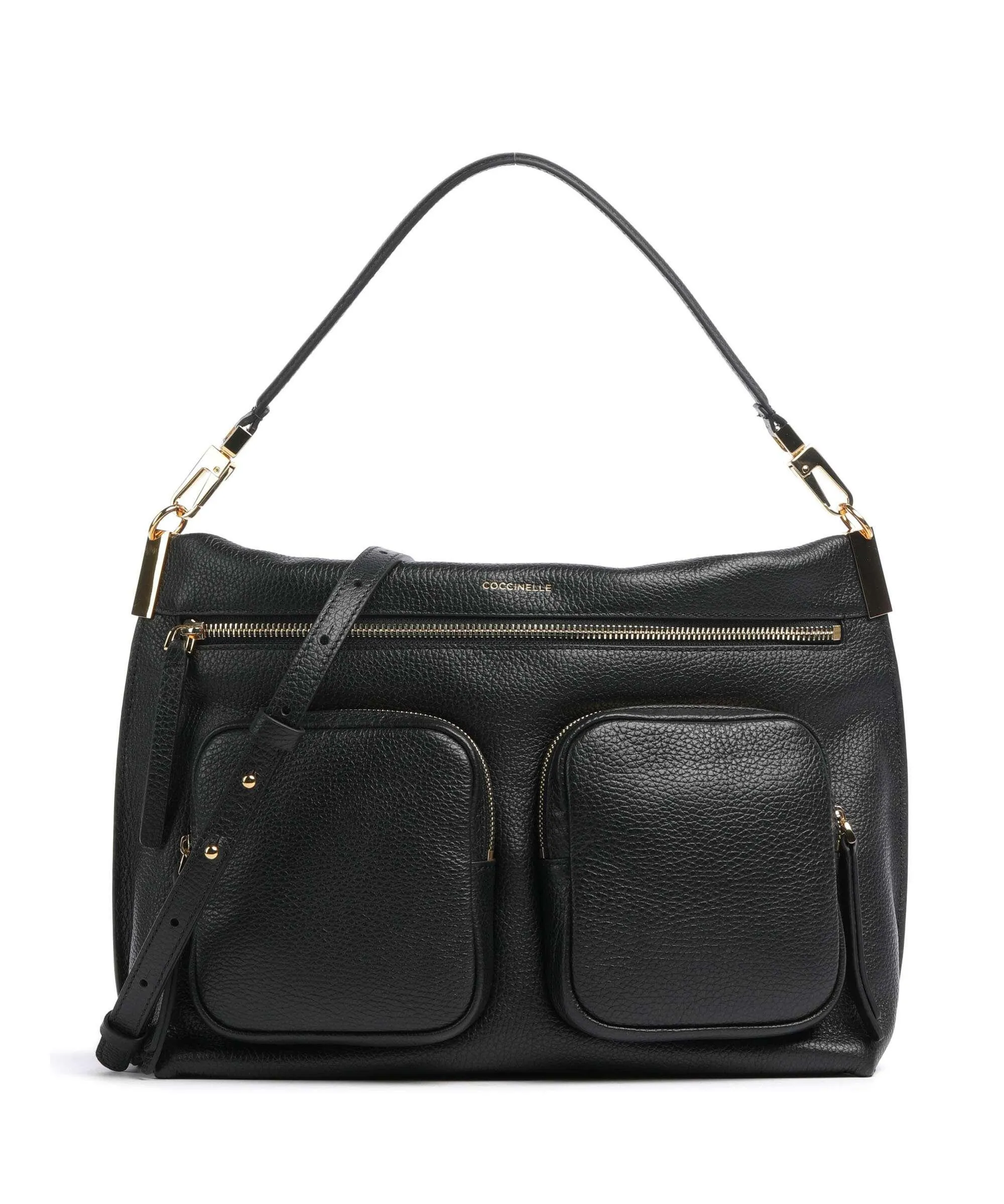  Coccinelle Hyle Borsa hobo pelle di vacchetta grana nero  