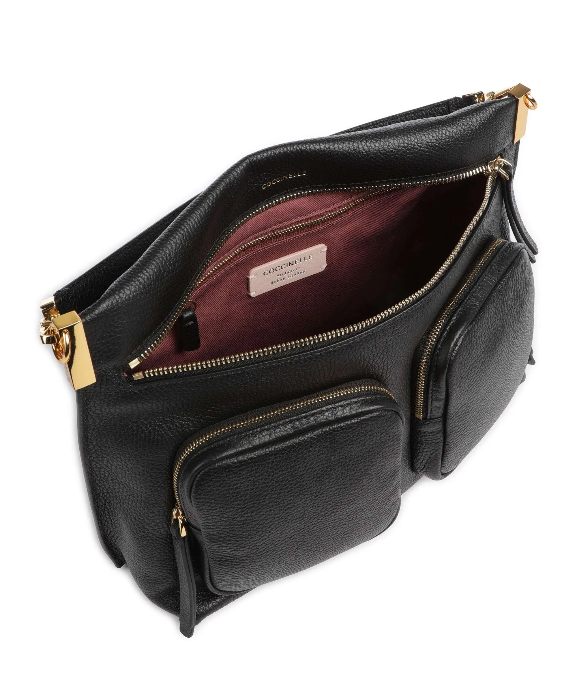  Coccinelle Hyle Borsa hobo pelle di vacchetta grana nero  