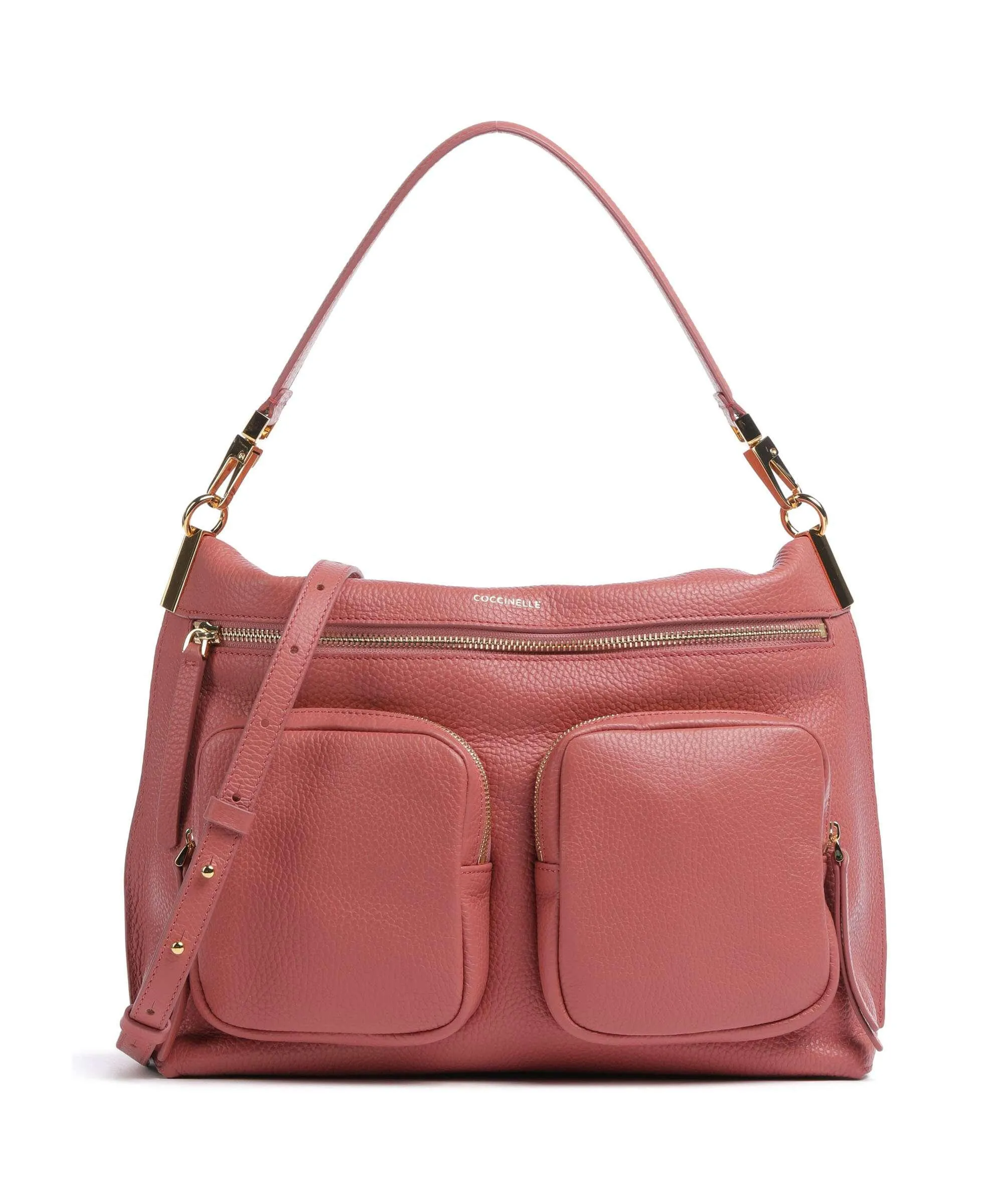  Coccinelle Hyle Borsa hobo pelle di vacchetta grana rosa antico  