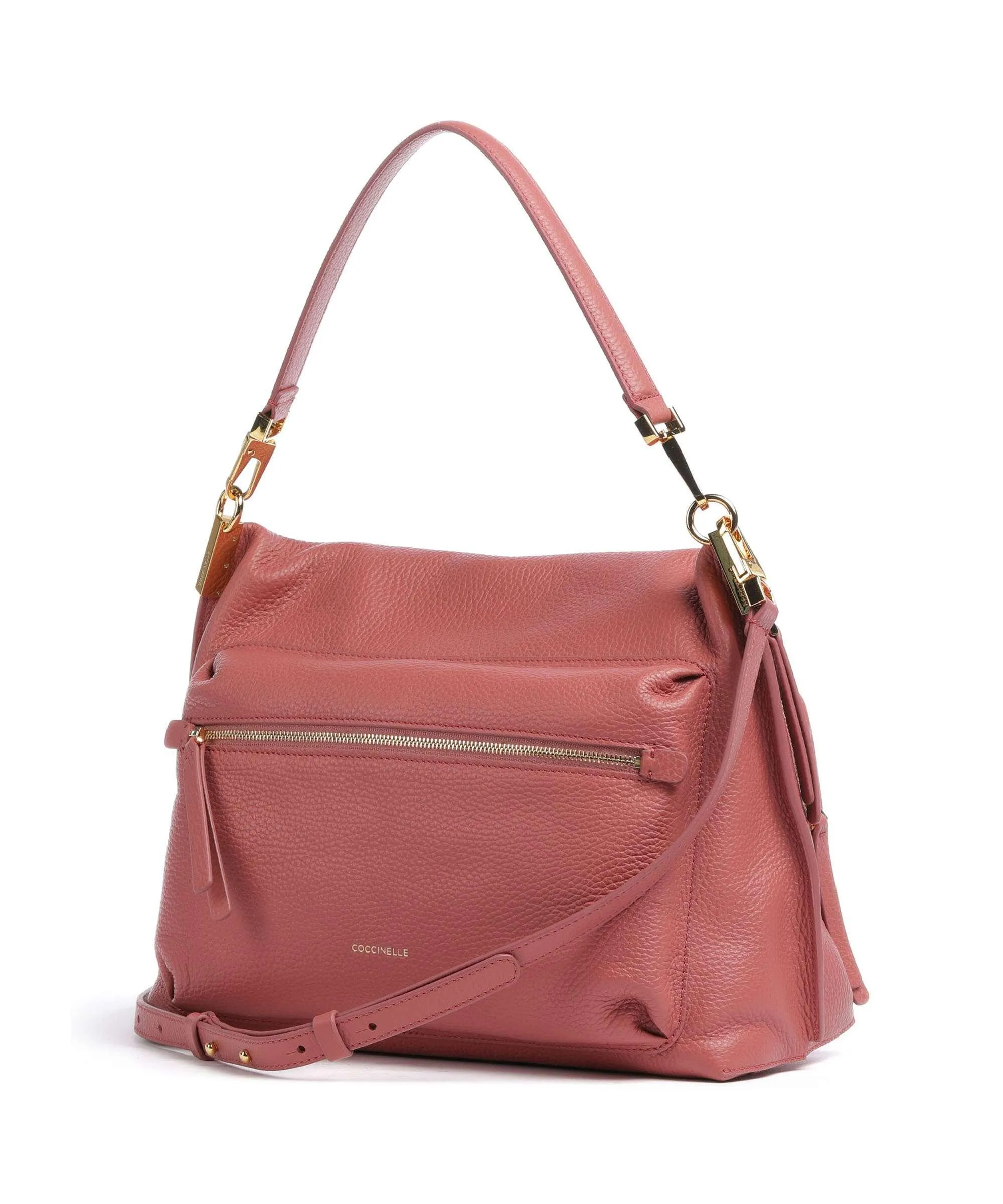  Coccinelle Hyle Borsa hobo pelle di vacchetta grana rosa antico  