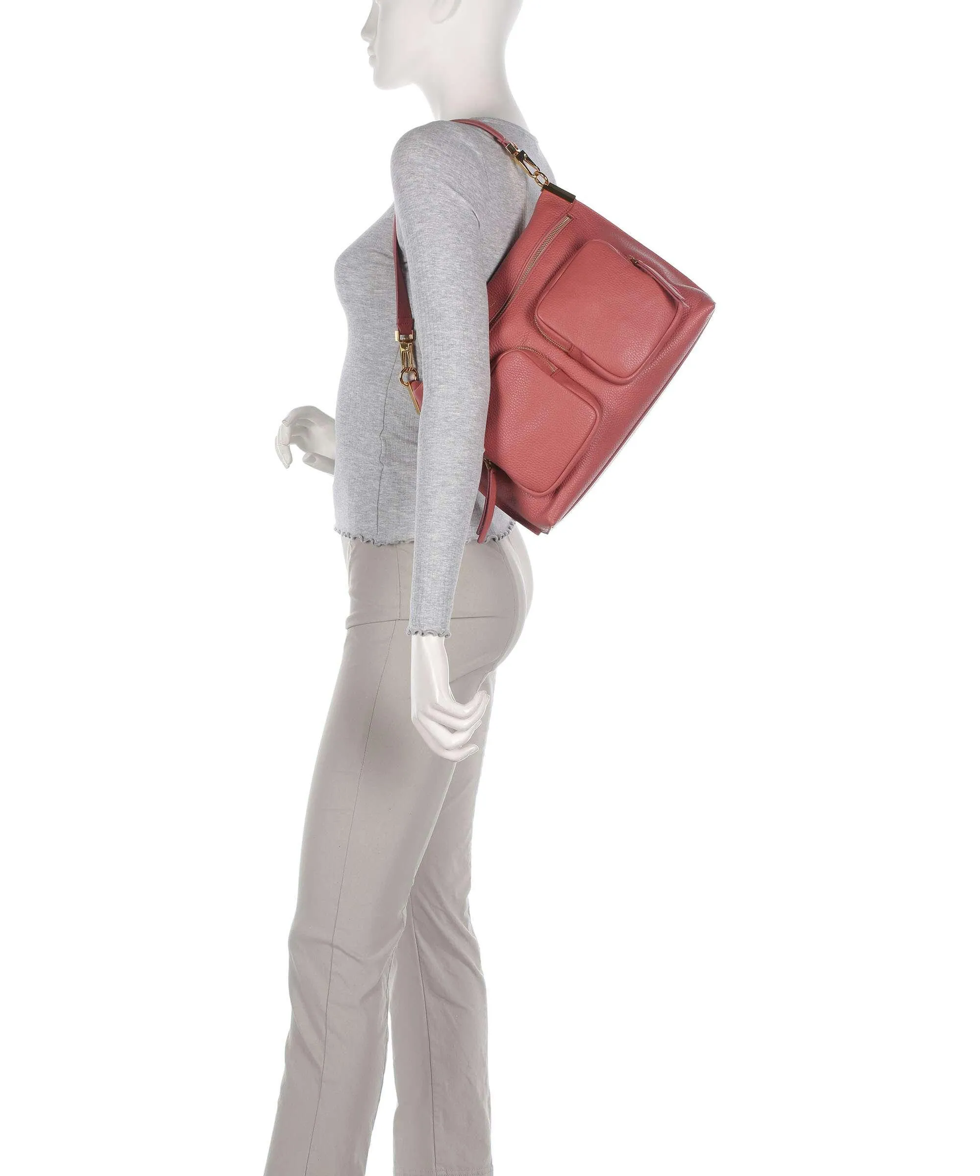  Coccinelle Hyle Borsa hobo pelle di vacchetta grana rosa antico  