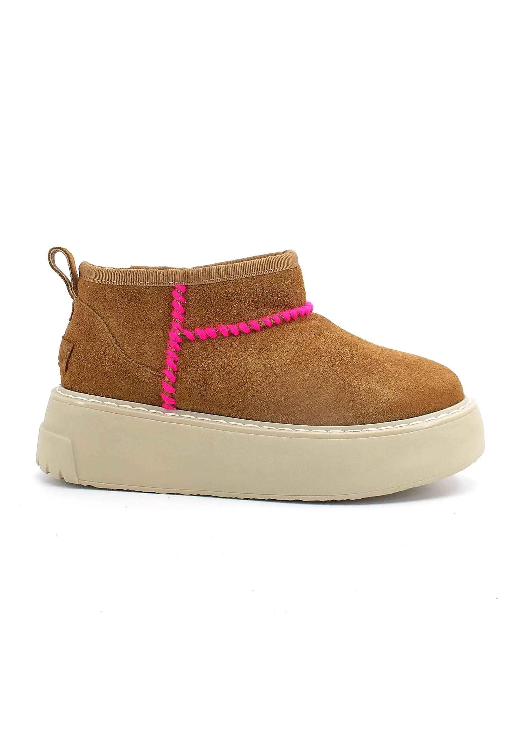 COLORS OF CALIFORNIA Mini Stivaletto Pelo Donna Marrone Tan HC.BLAST01