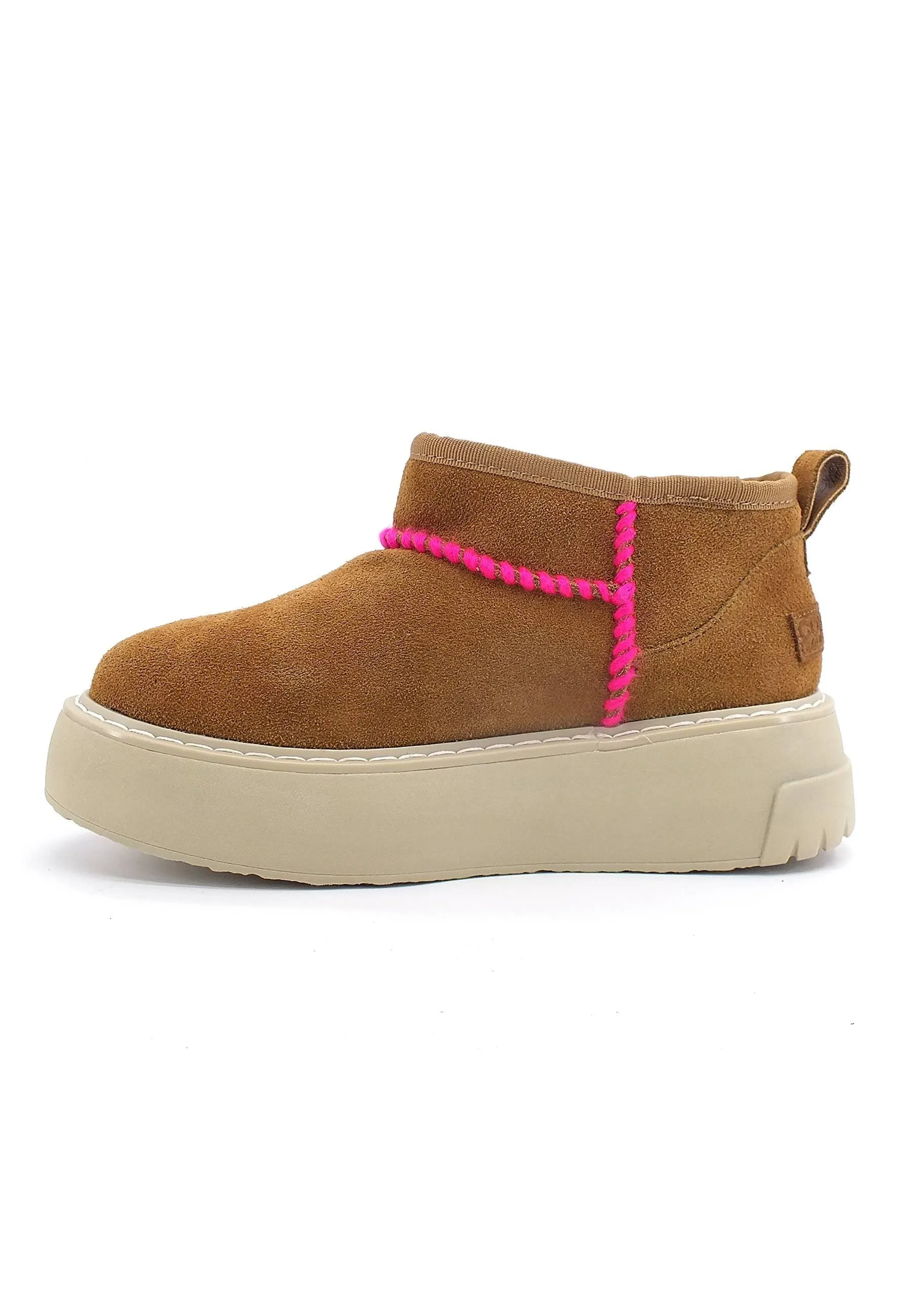 COLORS OF CALIFORNIA Mini Stivaletto Pelo Donna Marrone Tan HC.BLAST01