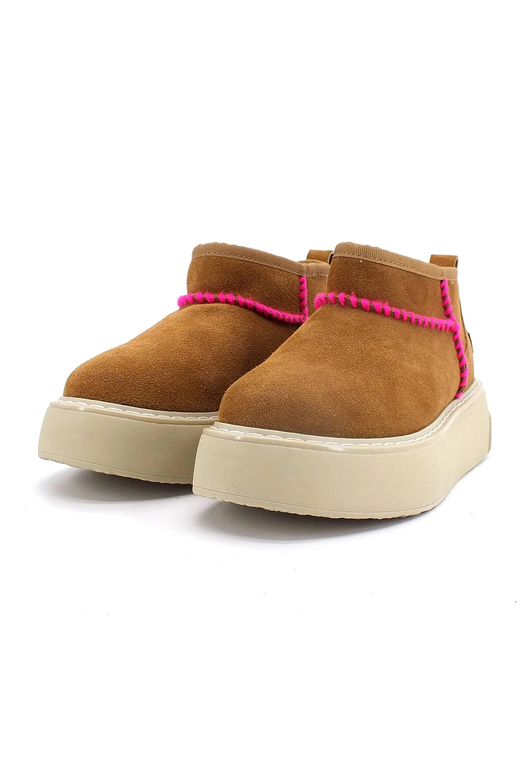 COLORS OF CALIFORNIA Mini Stivaletto Pelo Donna Marrone Tan HC.BLAST01