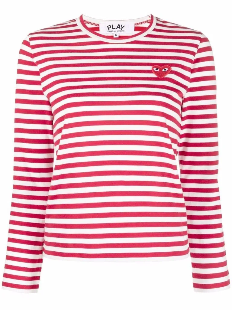 comme des garçons play T-shirt a righe con logo