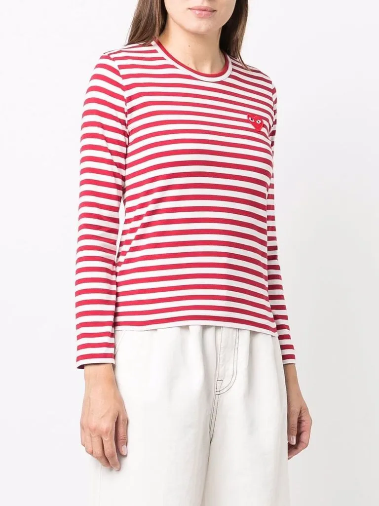 comme des garçons play T-shirt a righe con logo
