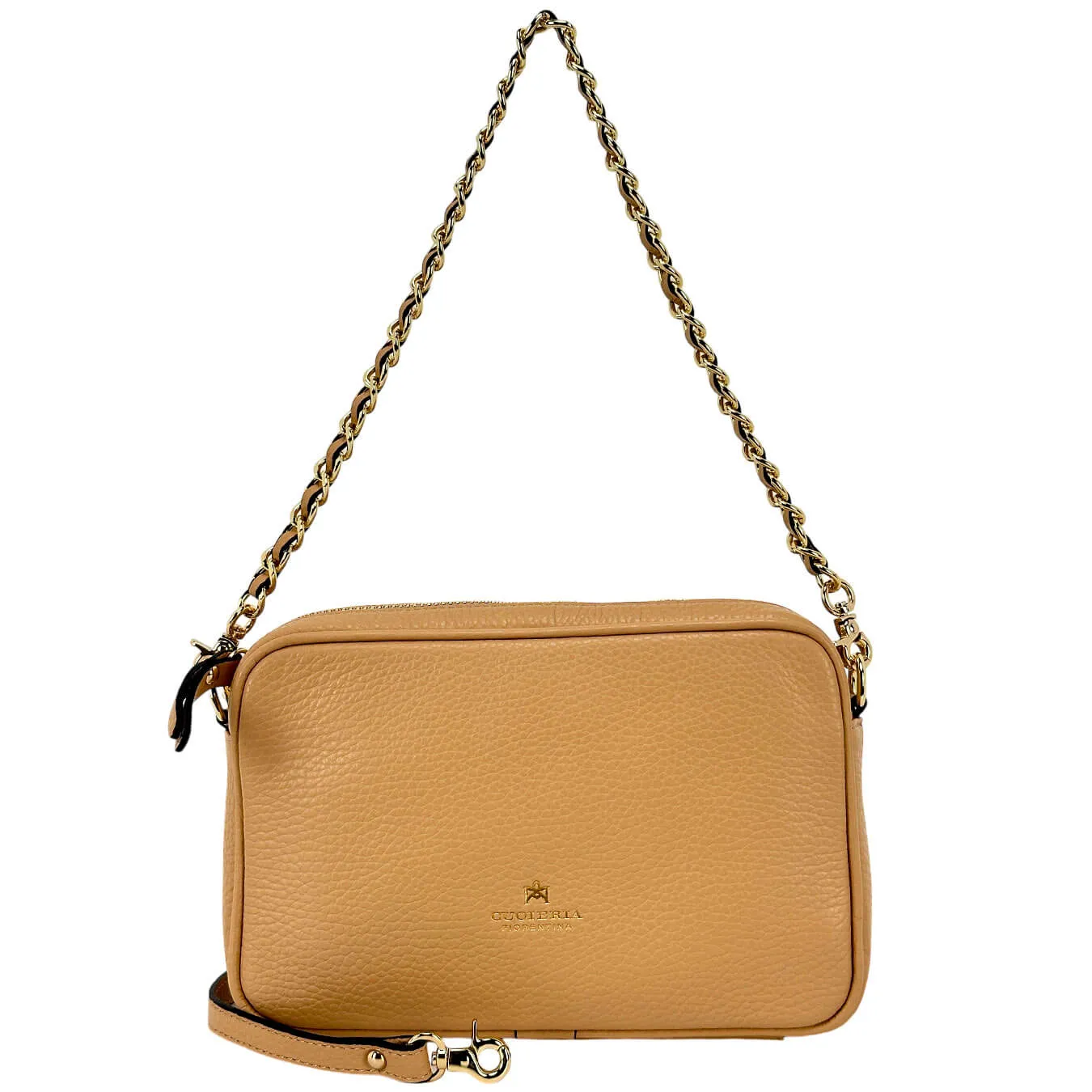 Cuoieria Fiorentina Borsa Donna, Camera Bag, Pelle, Beige