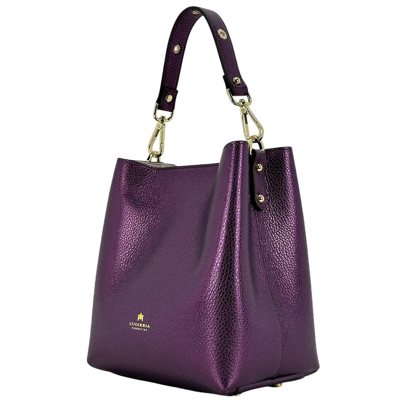 Cuoieria Fiorentina Borsa Donna, Secchiello Piccolo Alice, Pelle, Viola