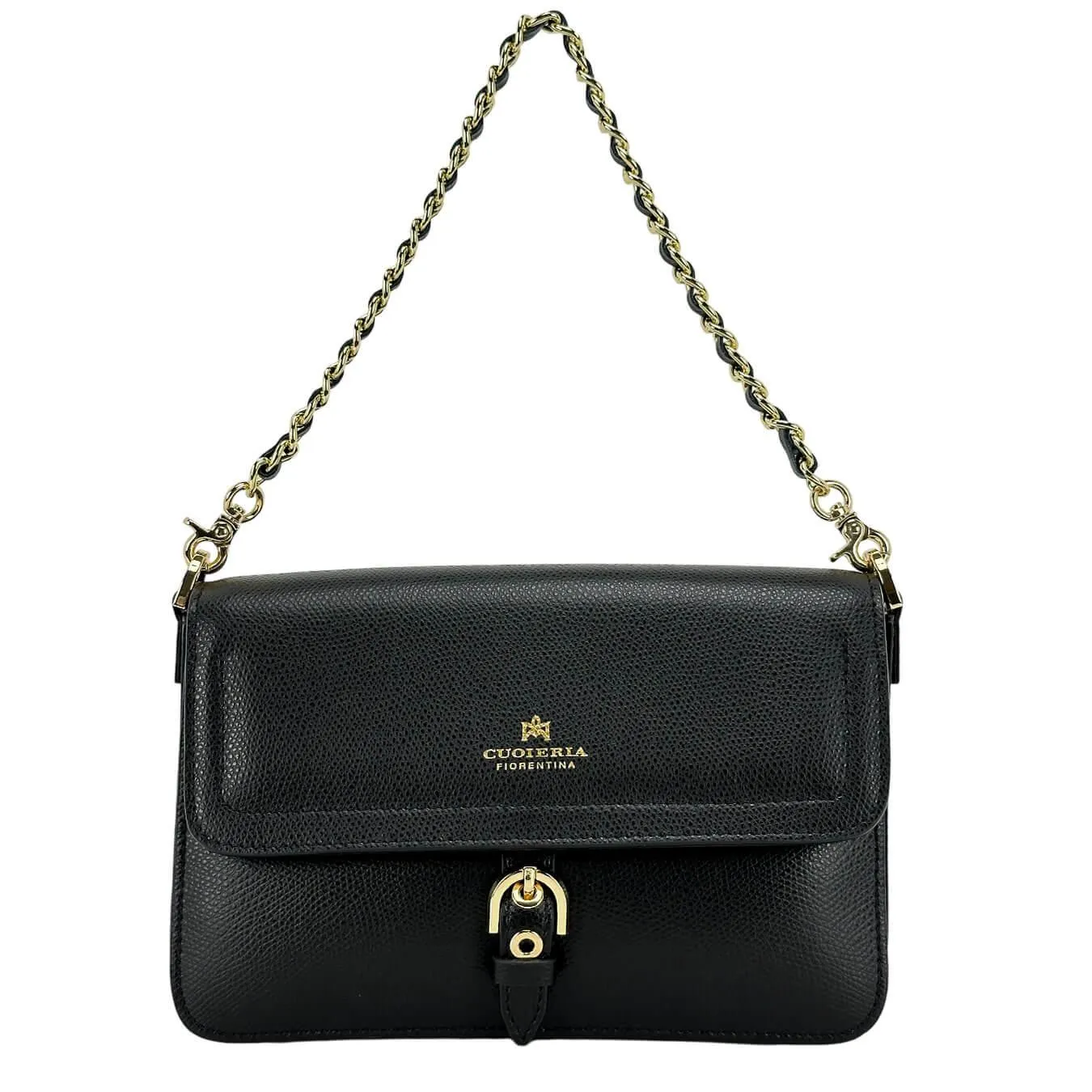 Cuoieria Fiorentina Eva Borsa Donna, Flap Bag, Tracolla, Pelle, Nero