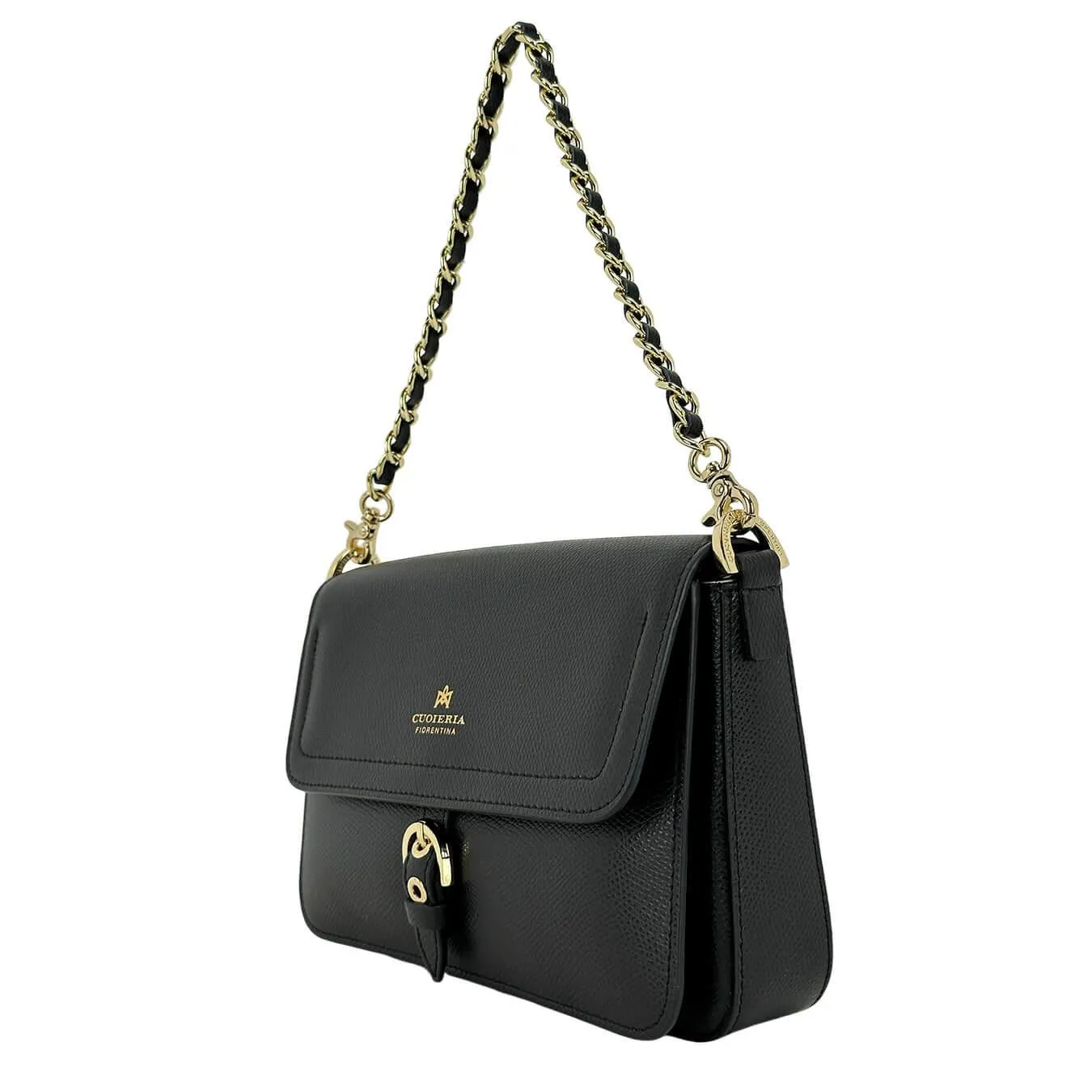 Cuoieria Fiorentina Eva Borsa Donna, Flap Bag, Tracolla, Pelle, Nero