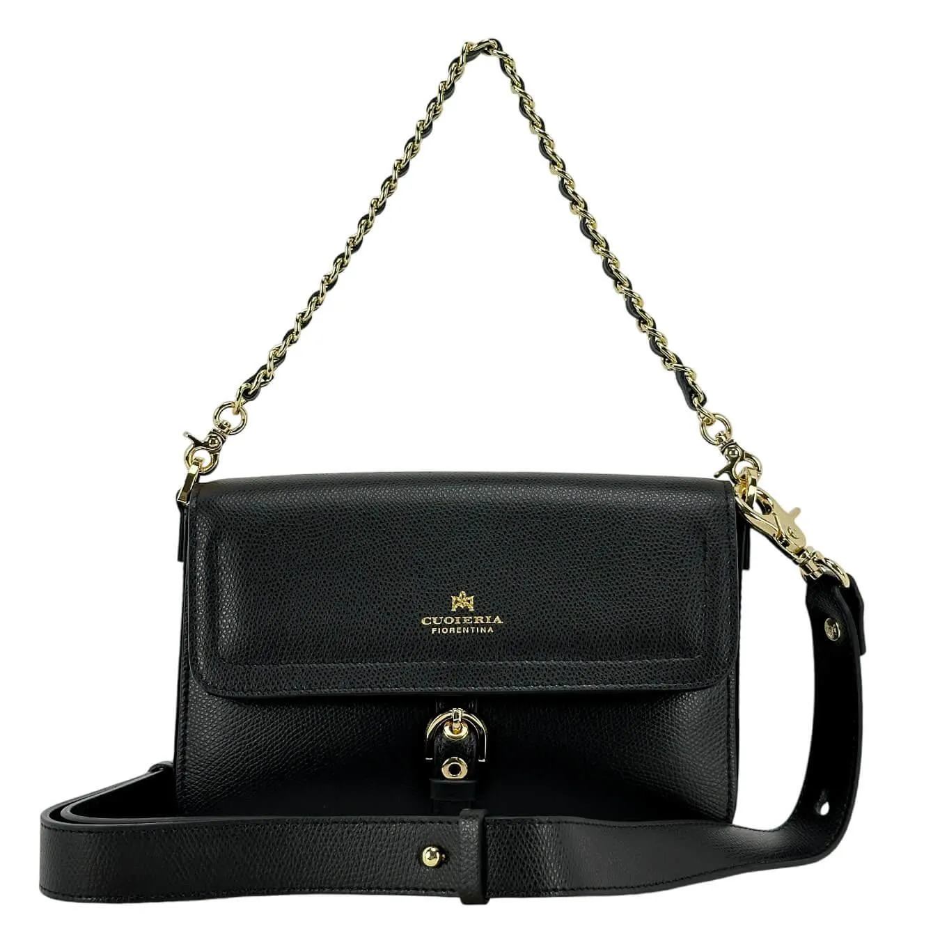 Cuoieria Fiorentina Eva Borsa Donna, Flap Bag, Tracolla, Pelle, Nero