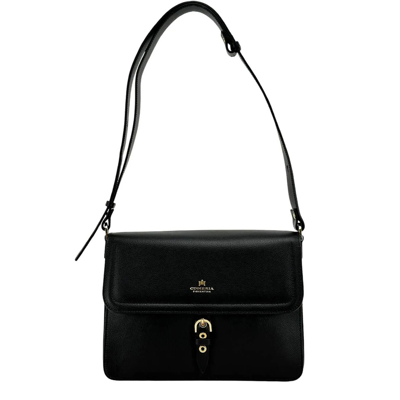 Cuoieria Fiorentina Eva Borsa Donna, Messenger Bag, Pelle, Nero