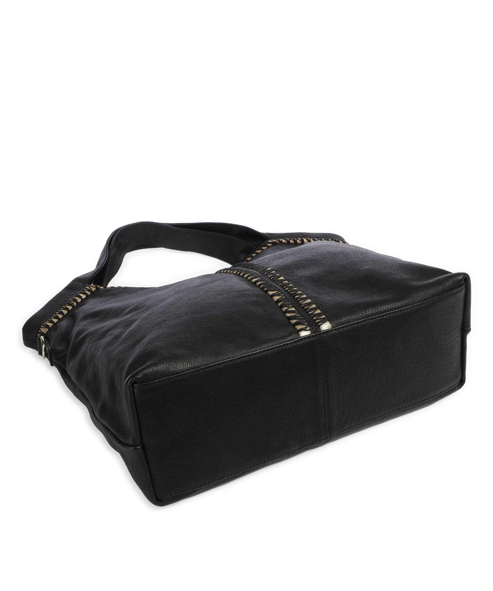  Depeche Golden Magic Borsa shopper pelle nero  