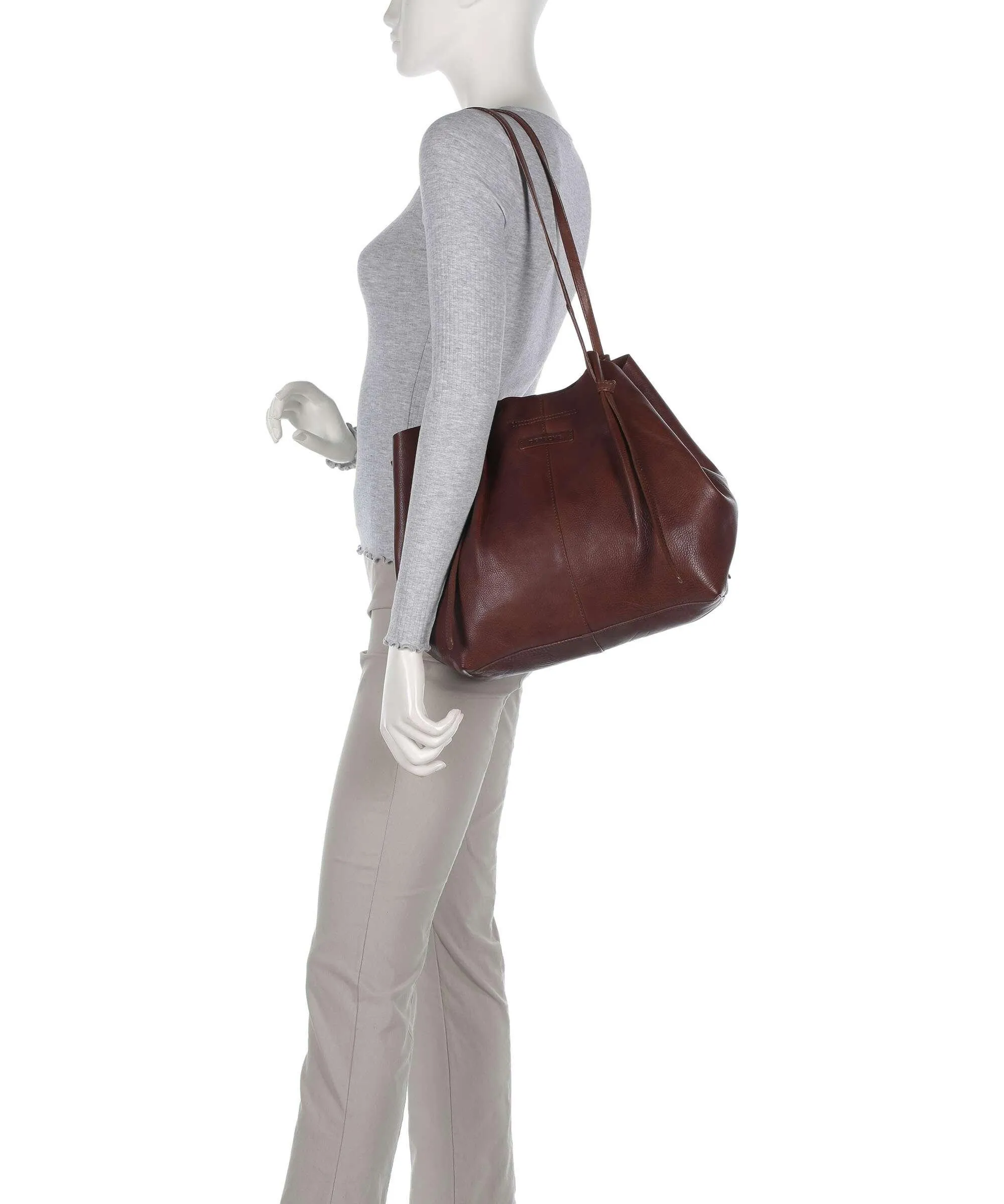  Depeche Nordic Simplicity Borsa shopper pelle granulata marrone  