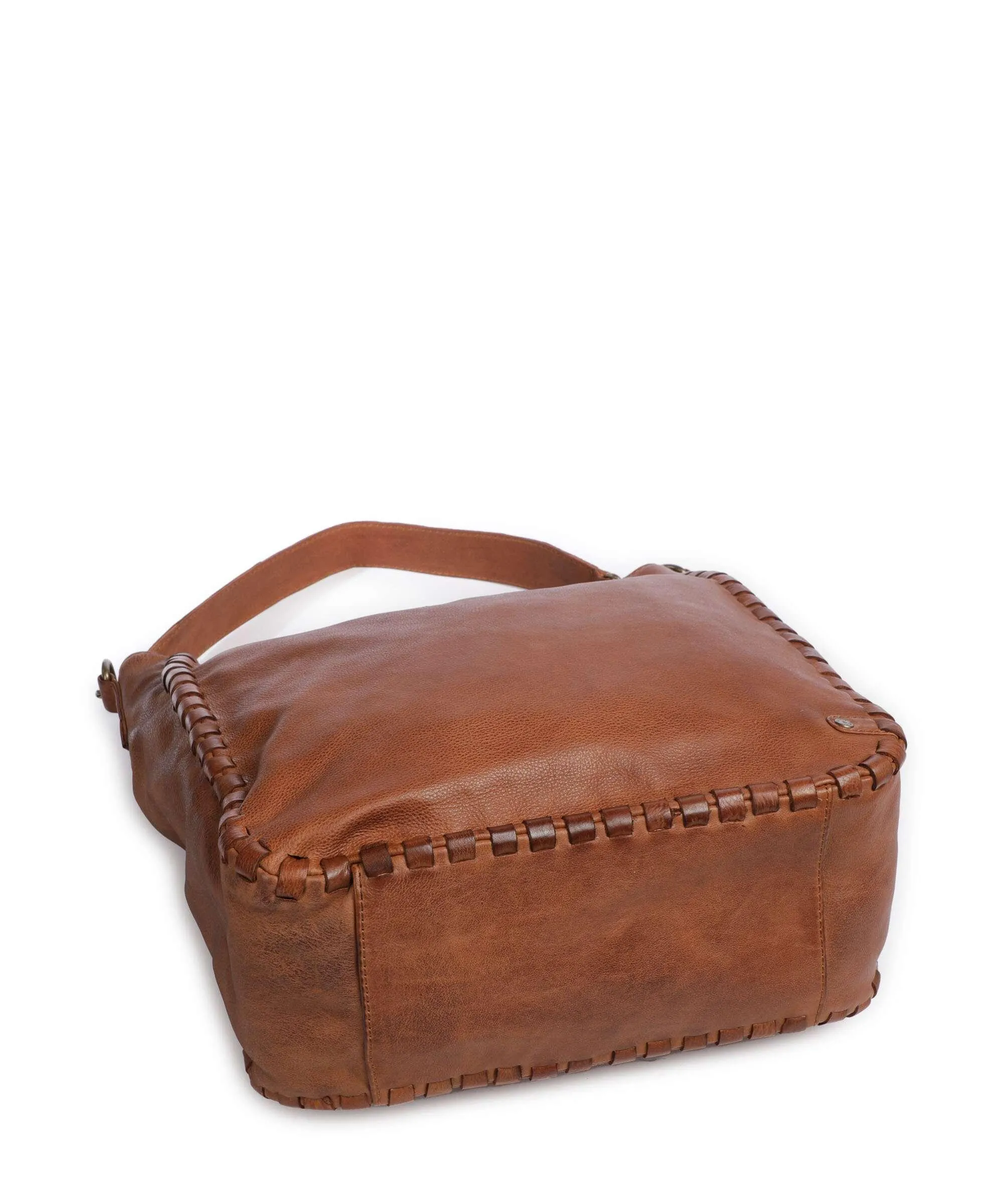  Depeche Tailors Stitch Borsa a spalla pelle granulata cognac  