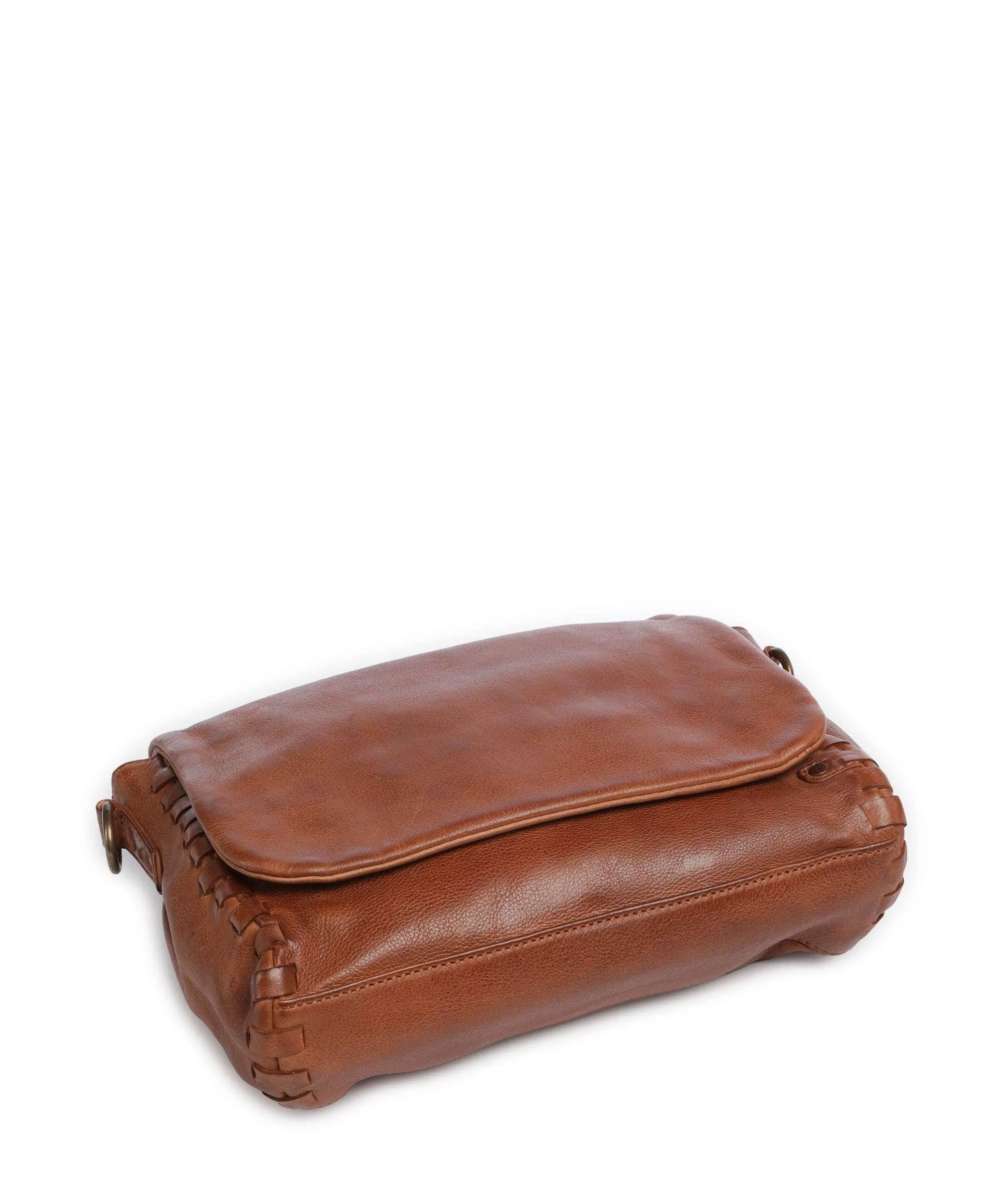  Depeche Tailors Stitch Borsa messenger pelle di vacchetta grana cognac  