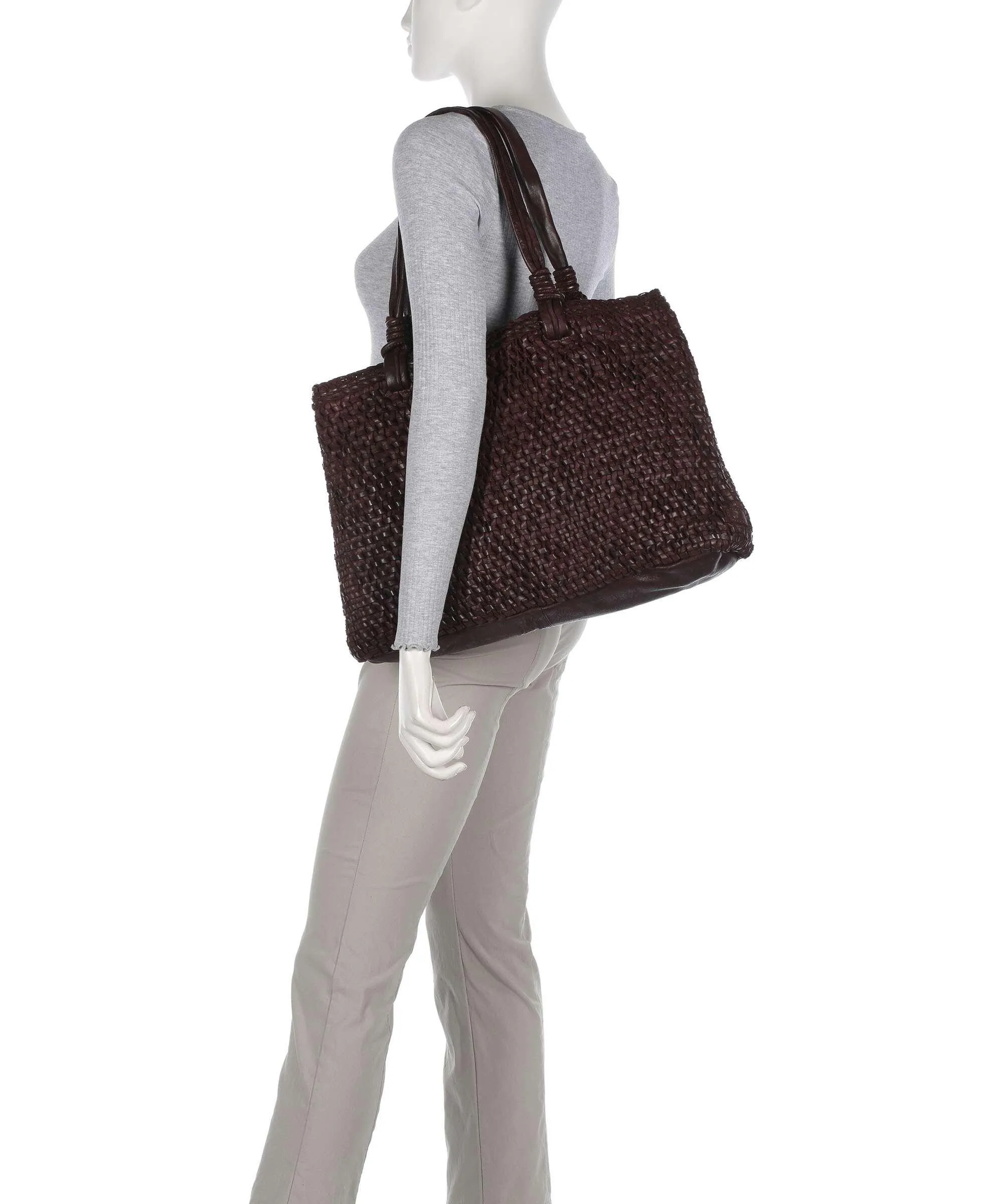  Depeche Wonder Wave Borsa shopper pelle marrone scuro  