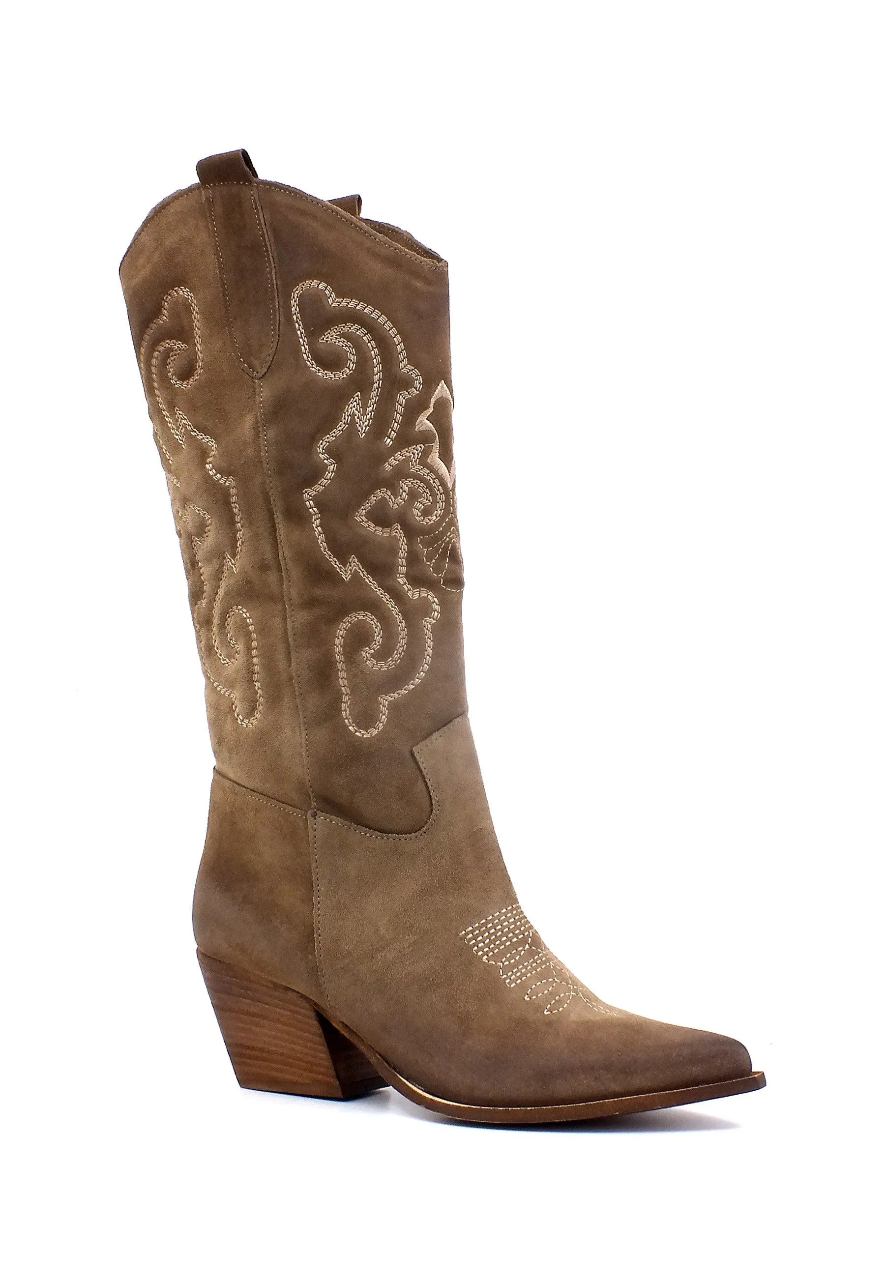 DIVINE FOLLIE Stivale Texano Donna Taupe DFI202