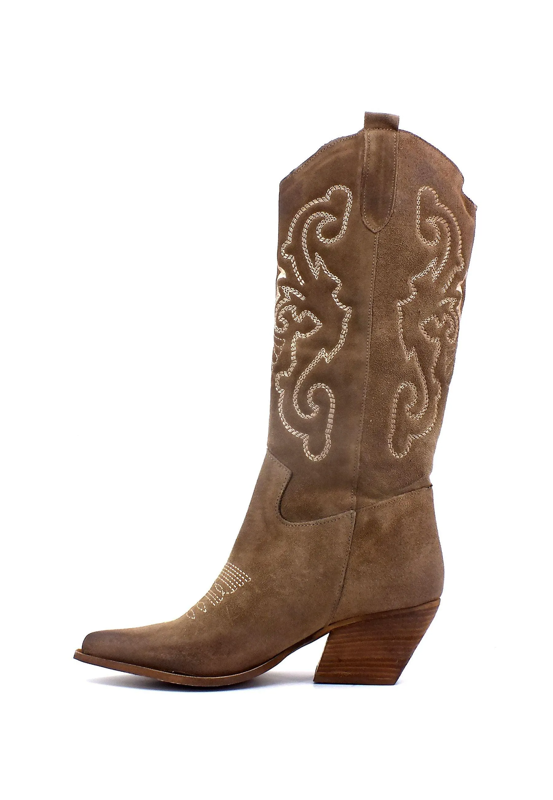 DIVINE FOLLIE Stivale Texano Donna Taupe DFI202