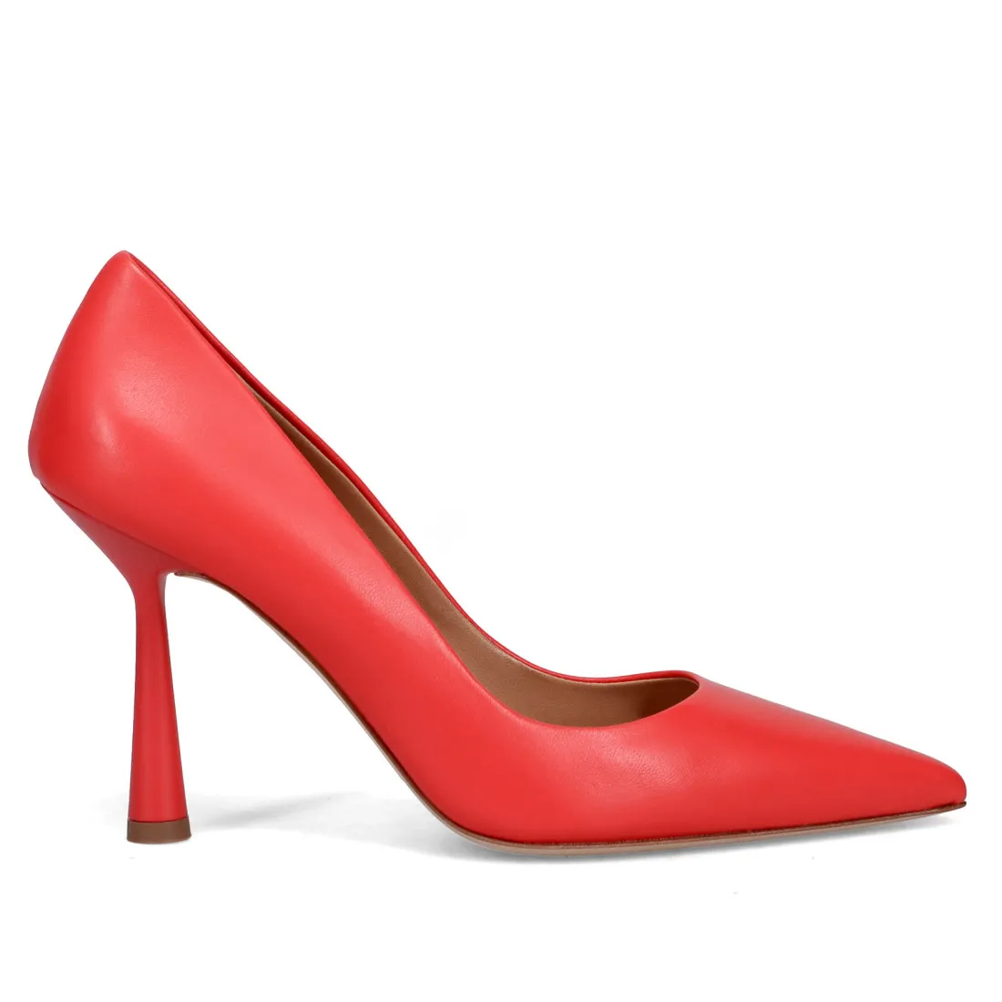 Décolleté con tacco alto Chantal in pelle rossa