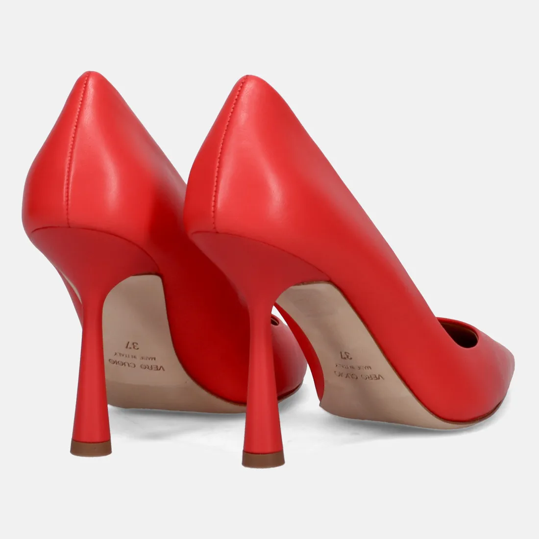 Décolleté con tacco alto Chantal in pelle rossa