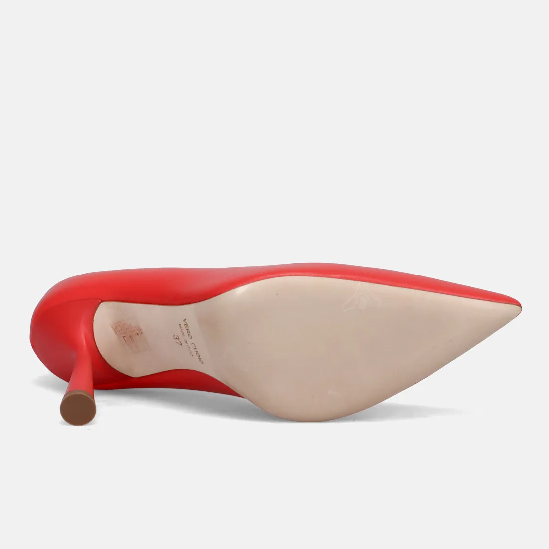 Décolleté con tacco alto Chantal in pelle rossa