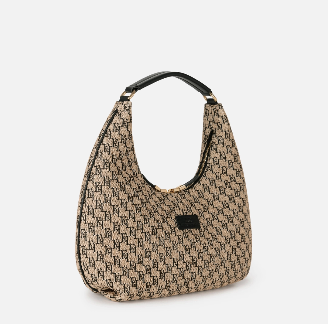 ELISABETTA FRANCHI Hobo grande in rafia jacquard