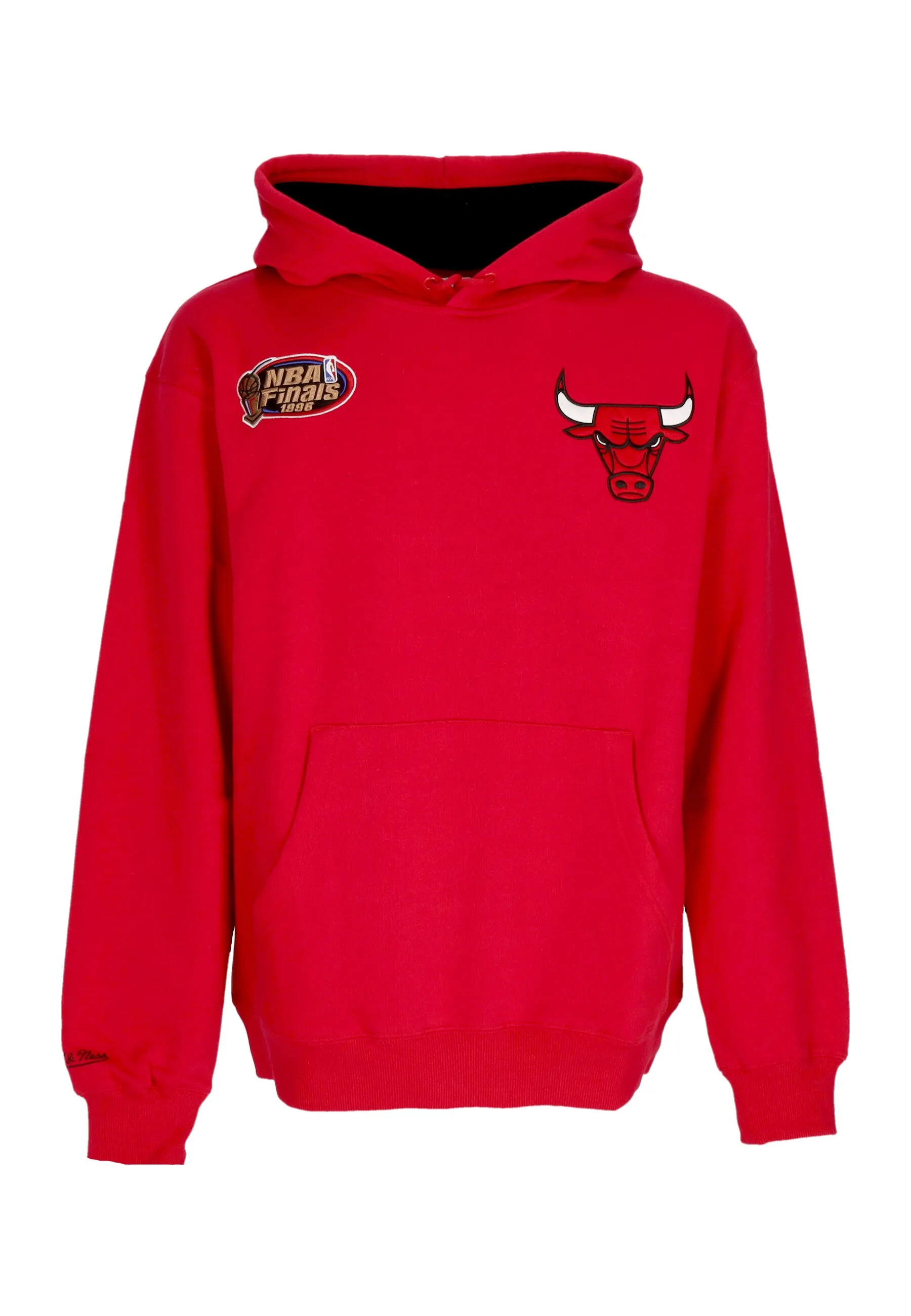 Felpa Cappuccio Uomo Nba Premium Fleece Vintage Logo Hoodie Dennis Rodman Chibul Scarlet