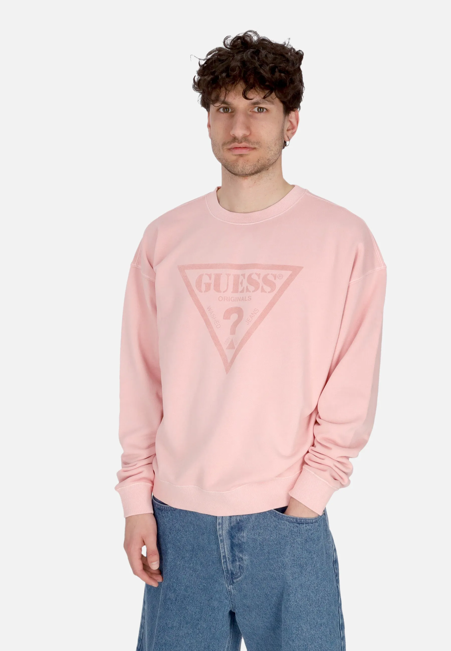 Felpa Girocollo Uomo Go Vintage Triangle Crewneck Blush Cotton Multi