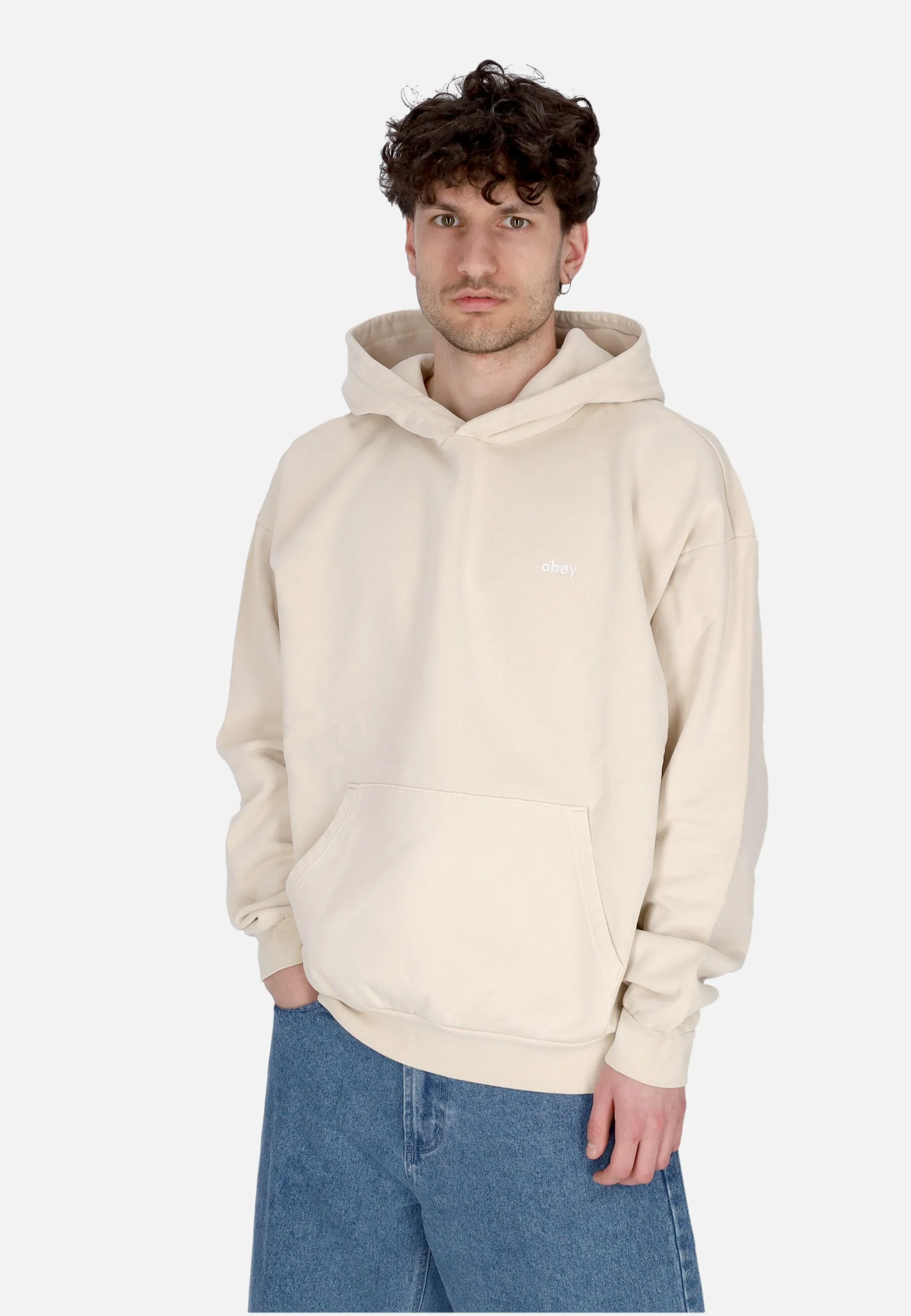 Felpa Leggera Cappuccio Uomo Lowercase Pigment Hoodie Fleece Pigment Clay