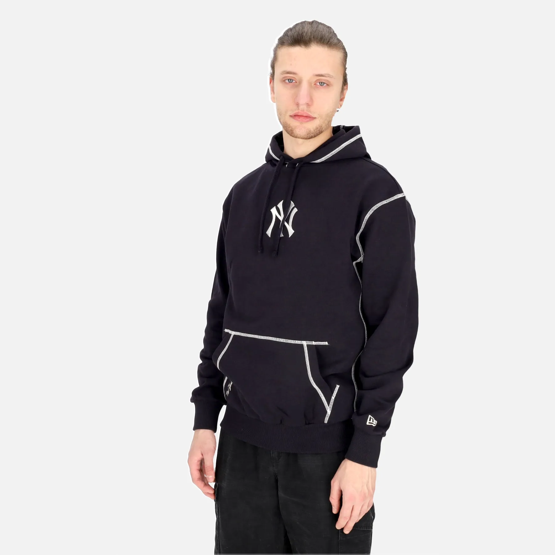 Felpa Leggera Cappuccio Uomo Mlb World Series Oversize Hoodie Neyyan Navy/off White