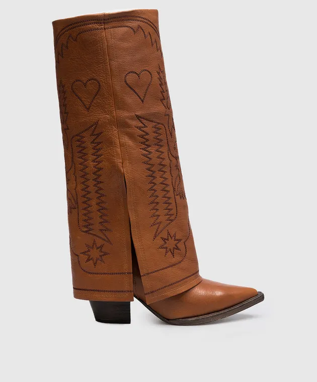 Filles a Papa Stivali in pelle marrone DALLASHIGH