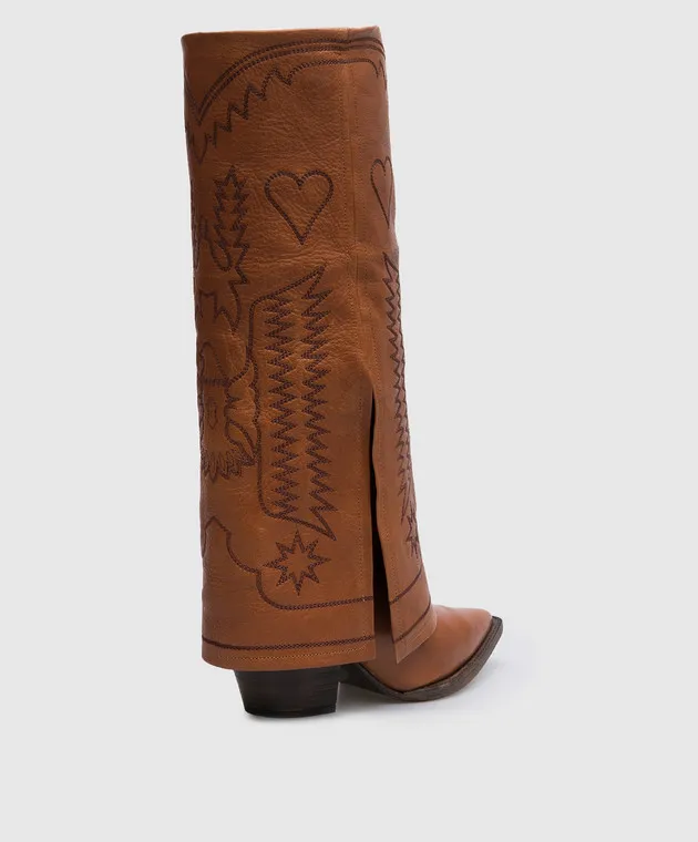 Filles a Papa Stivali in pelle marrone DALLASHIGH