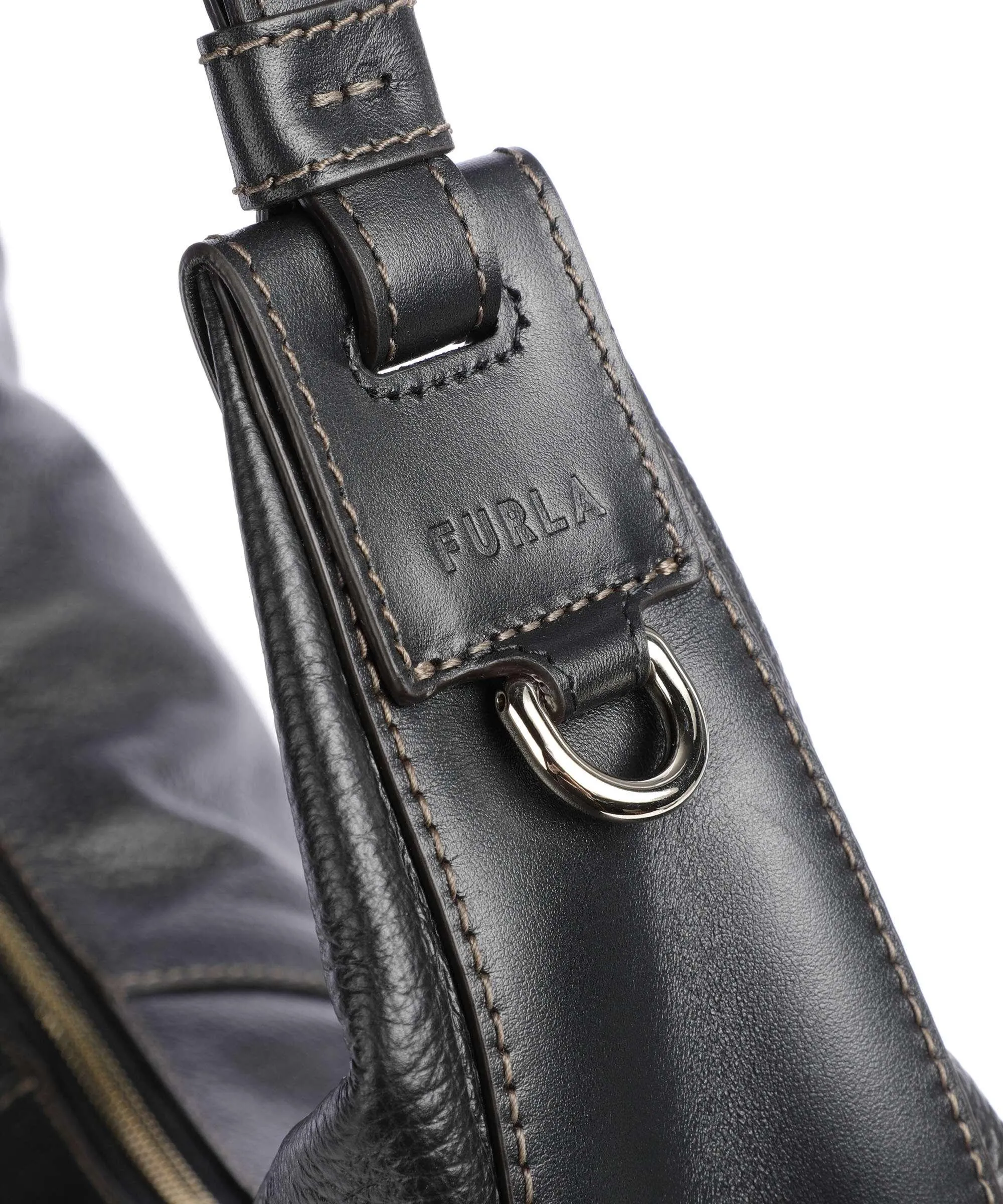 Furla Miastella L Borsa hobo pelle granulata nero  