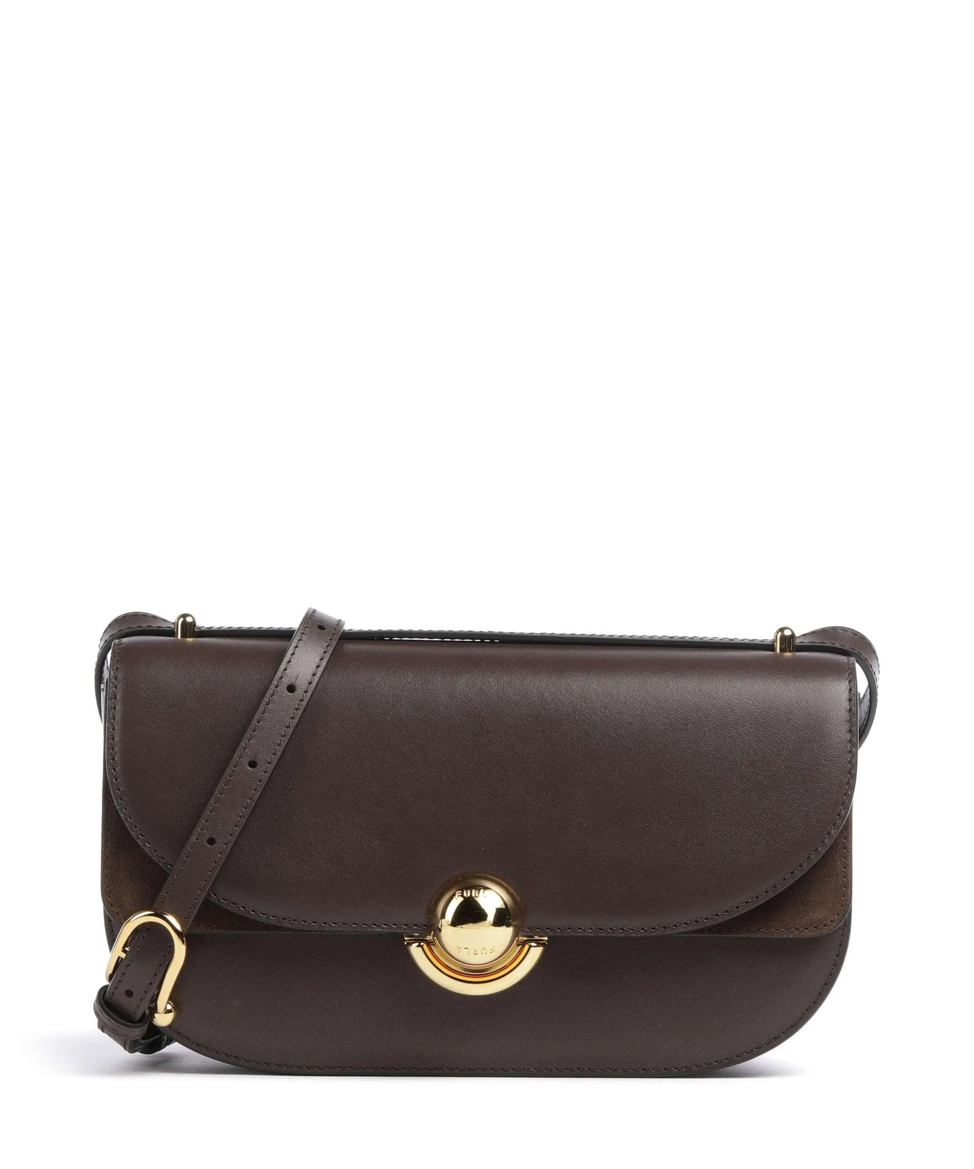  Furla Sfera S Borsa a spalla pelle di vitello finemente grana marrone scuro  