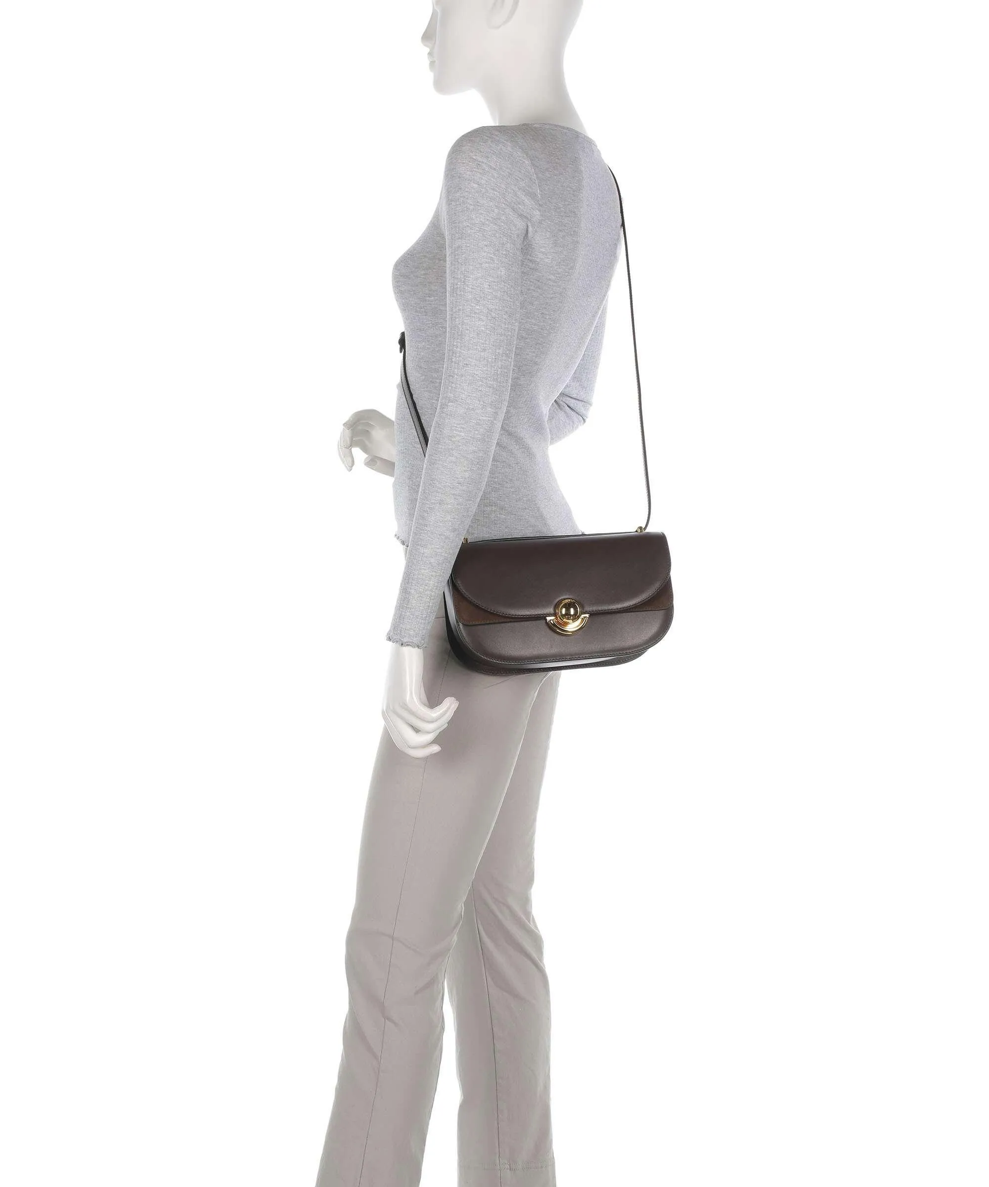  Furla Sfera S Borsa a spalla pelle di vitello finemente grana marrone scuro  