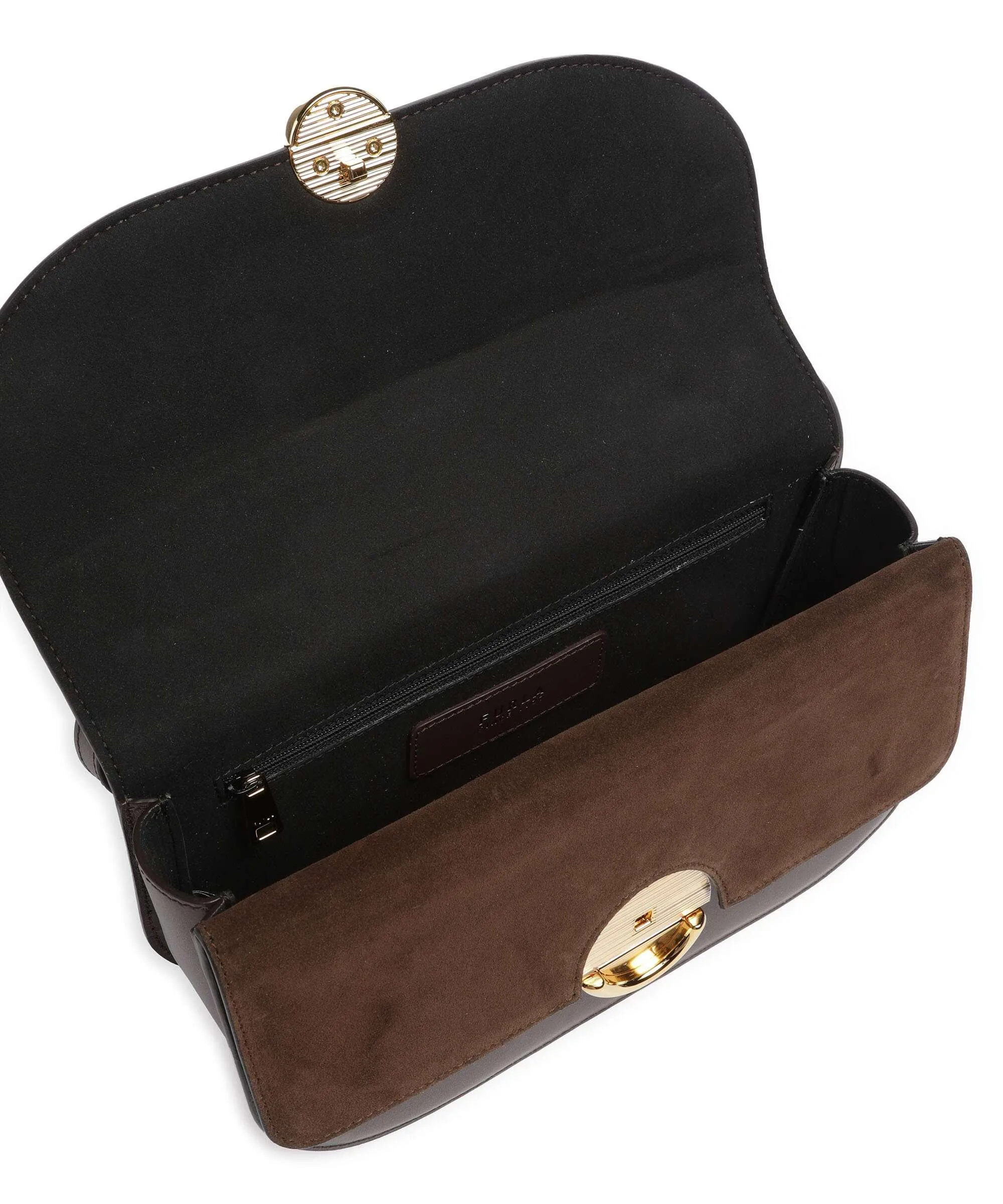  Furla Sfera S Borsa a spalla pelle di vitello finemente grana marrone scuro  