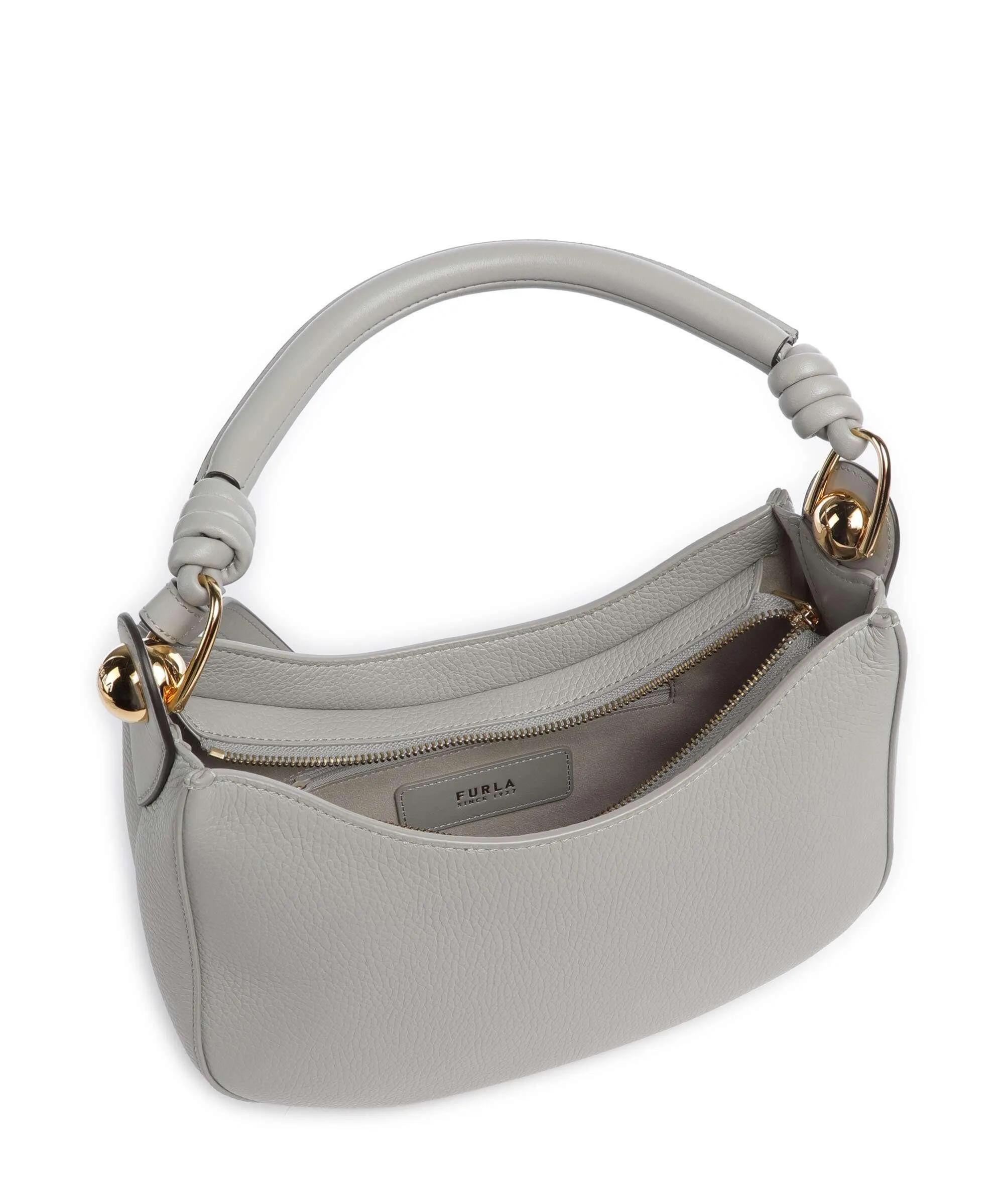  Furla Sfera S Borsa hobo pelle di vitello grana grigio chiaro  