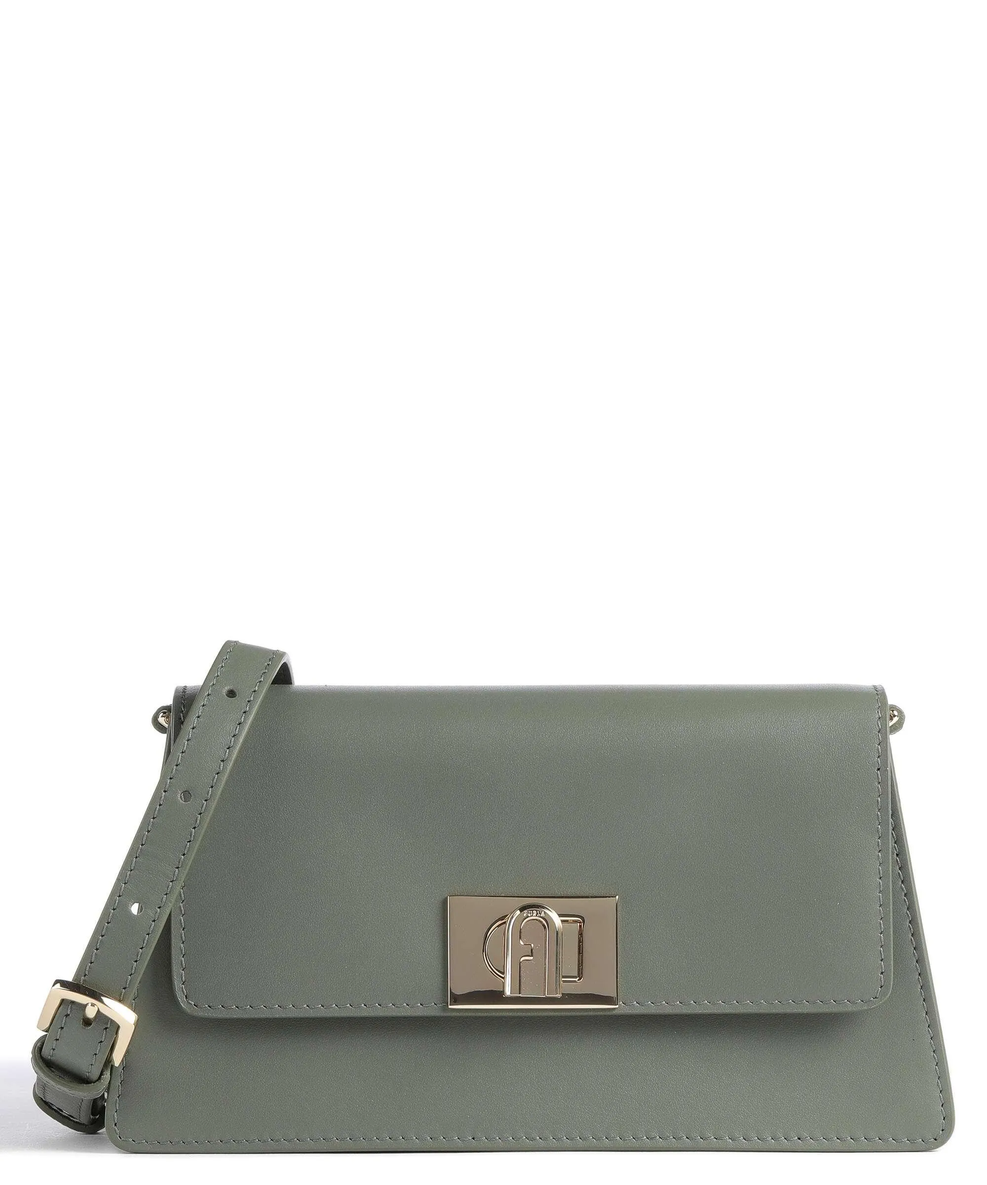 Furla Zoe Mini Borsa a tracolla pelle liscia verde scuro  