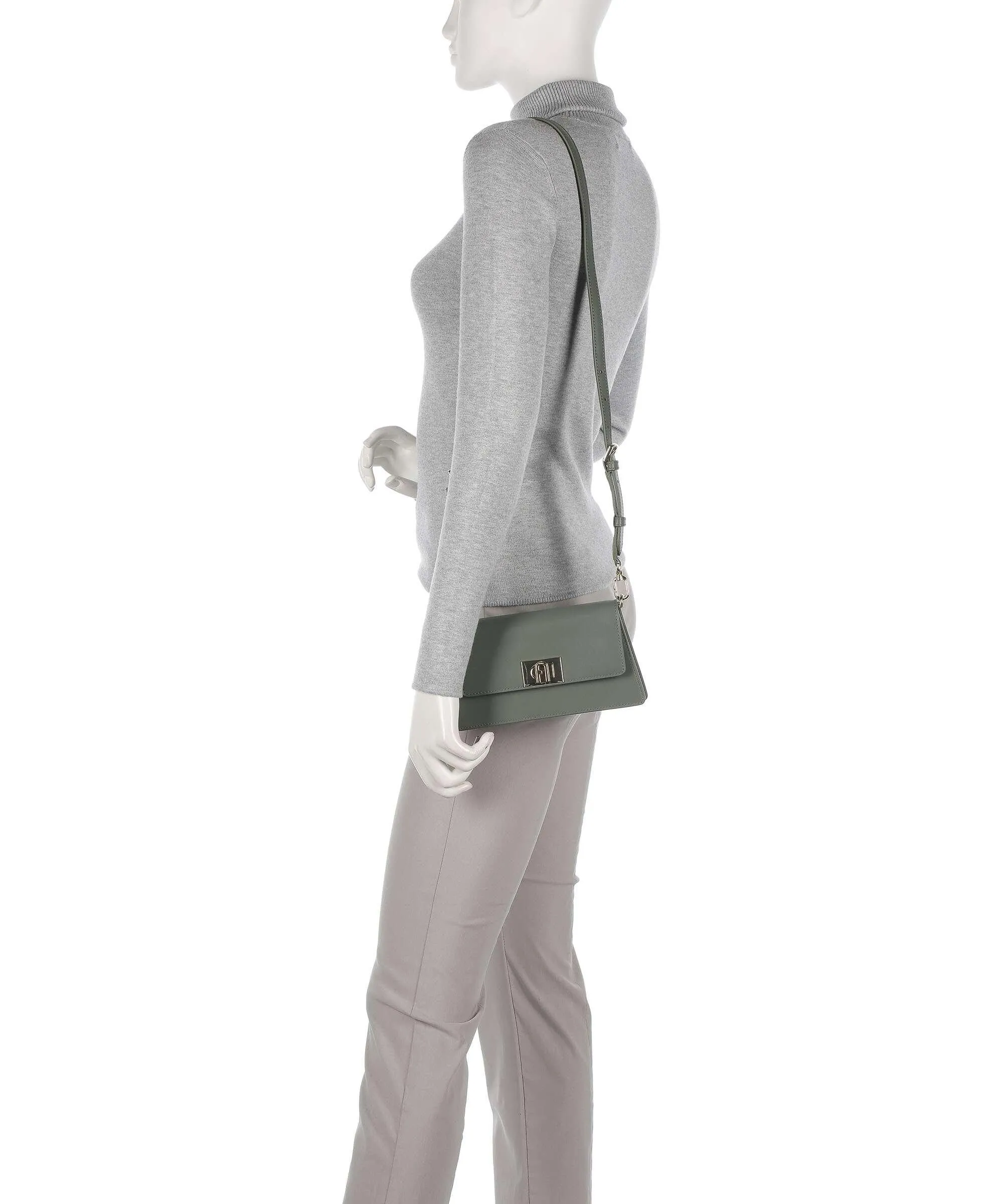  Furla Zoe Mini Borsa a tracolla pelle liscia verde scuro  
