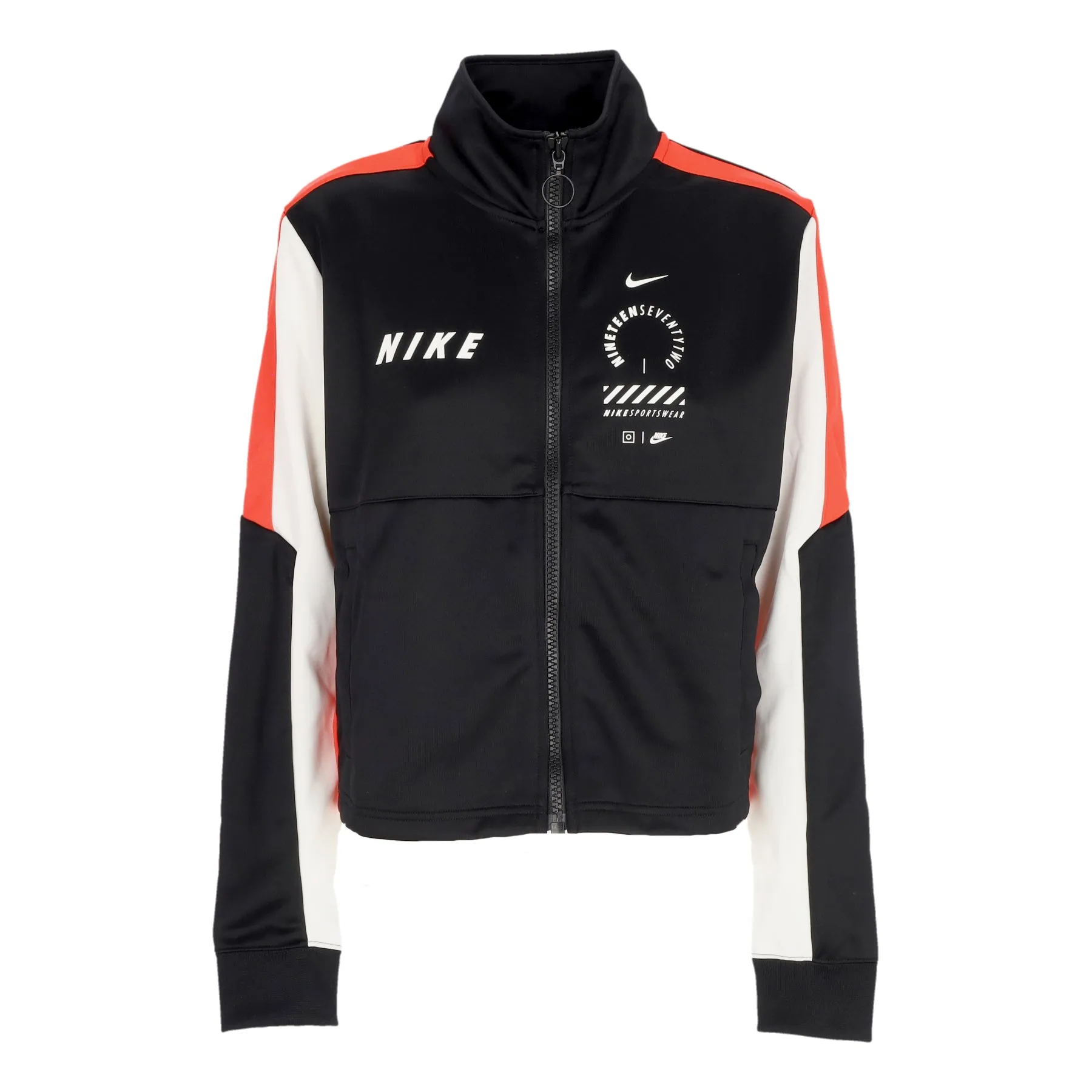 Giacca Tuta Corta Donna W Sportswear Track Top Black/lt Crimson/white