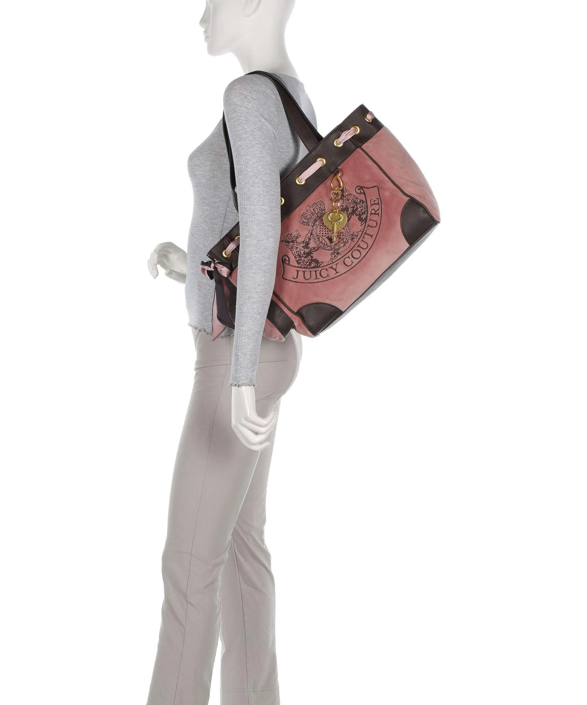  Juicy Couture Daydreamer L Borsa shopper poliestere, pelle sintetica rosa antico  