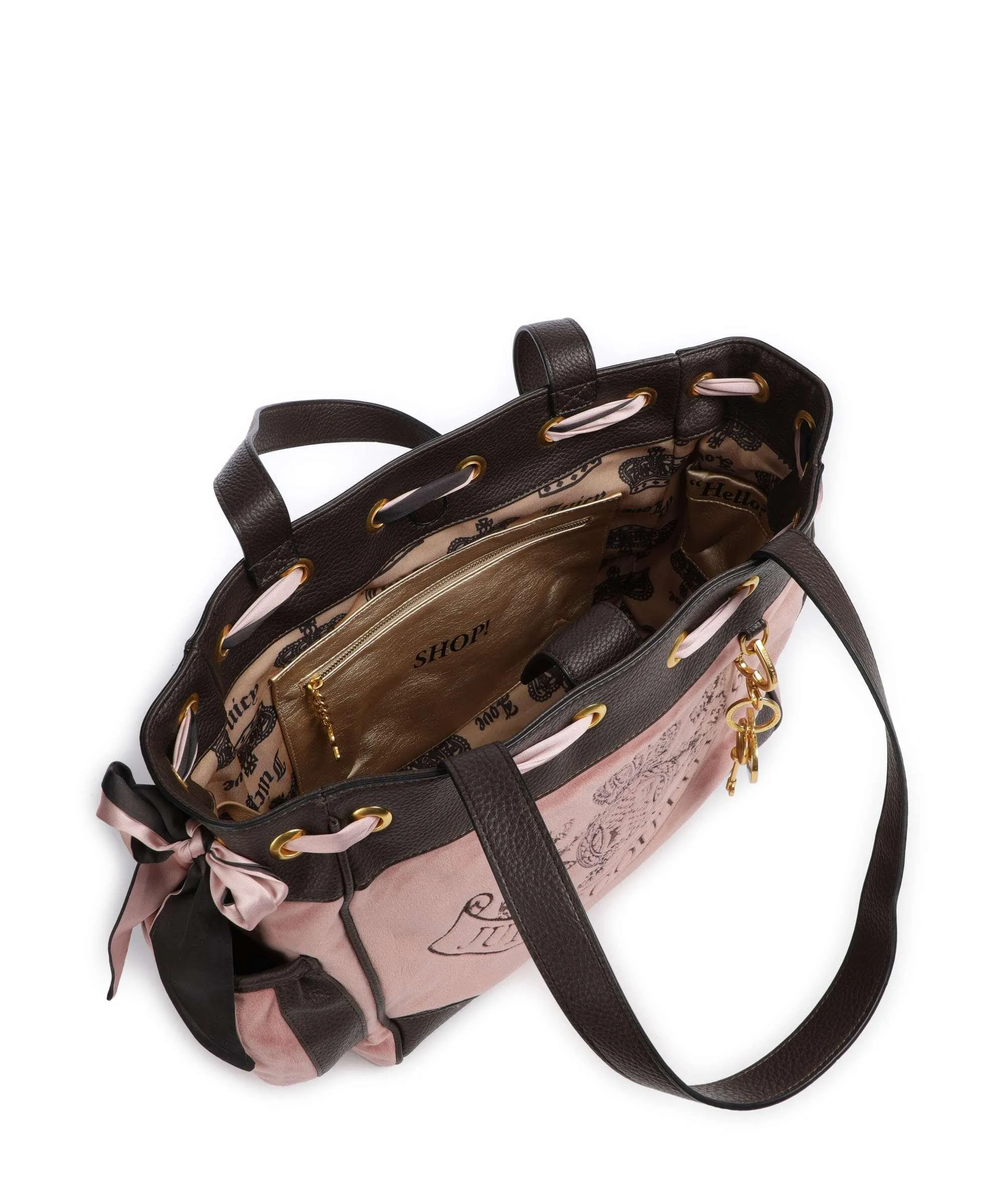  Juicy Couture Daydreamer L Borsa shopper poliestere, pelle sintetica rosa antico  