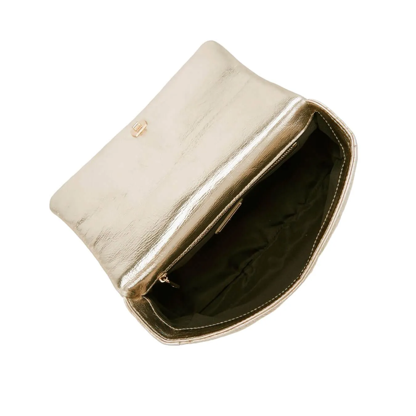 La Carrie Borsa Shiny a Mano Donna, Tracolla, Matelassè, Pelle, Oro