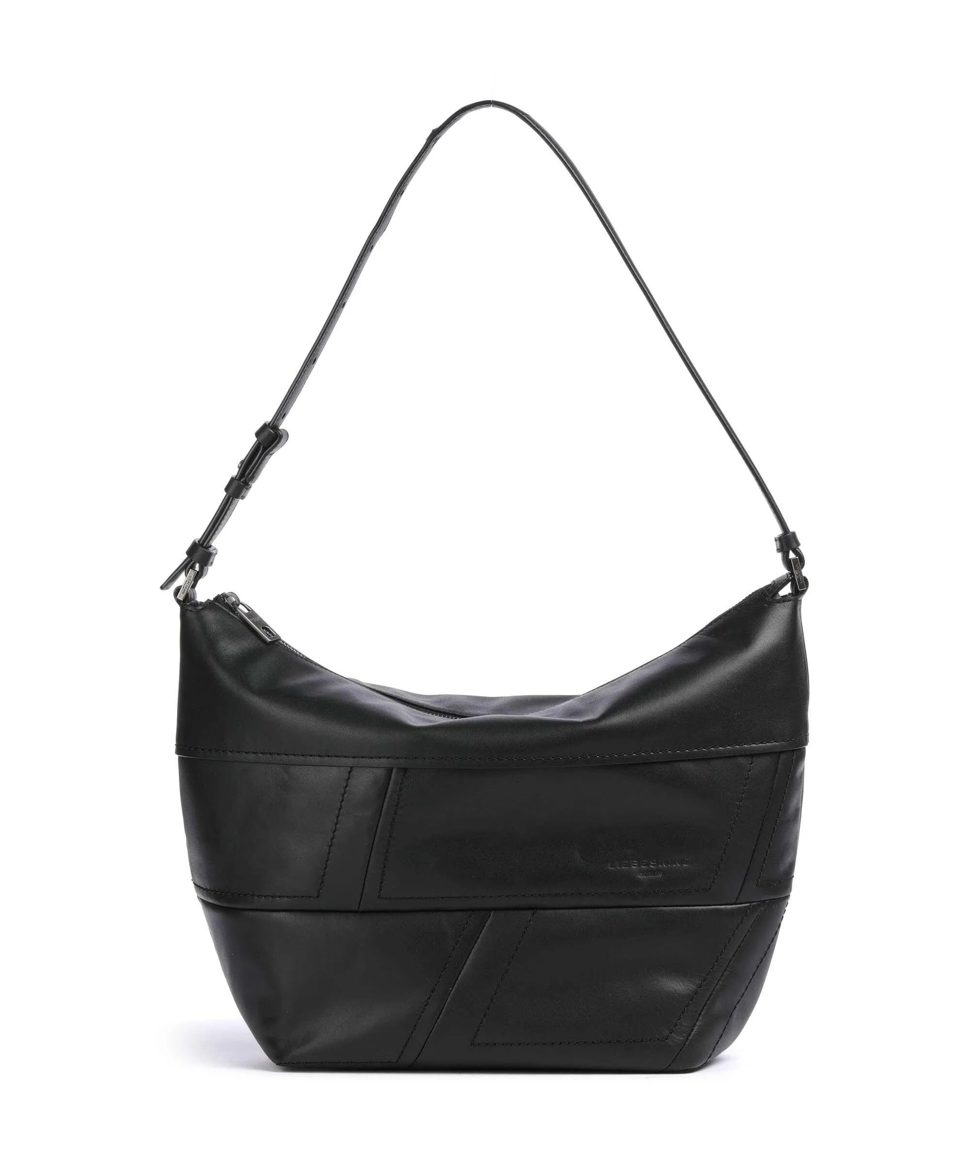  Liebeskind Edda Calf Optic M Borsa hobo pelle di vacchetta finemente grana nero  